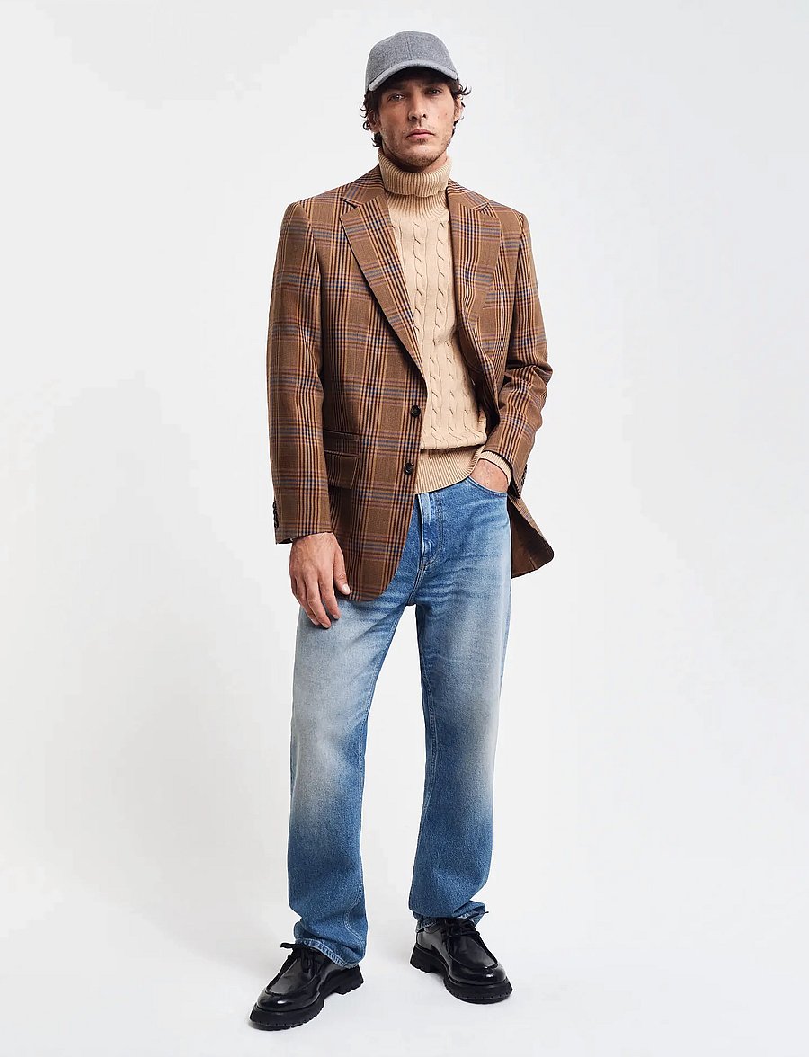 Gant - COTTON CABLE TURTLE NECK - rollkragenpullover - khaki melange - 5