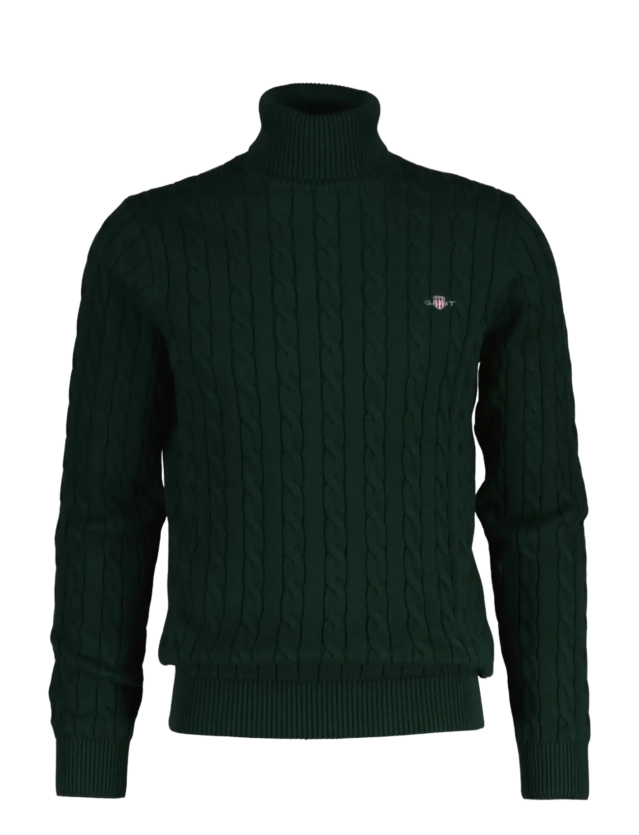 Gant COTTON CABLE TURTLE NECK - Strickmode - TARTAN GREEN / green