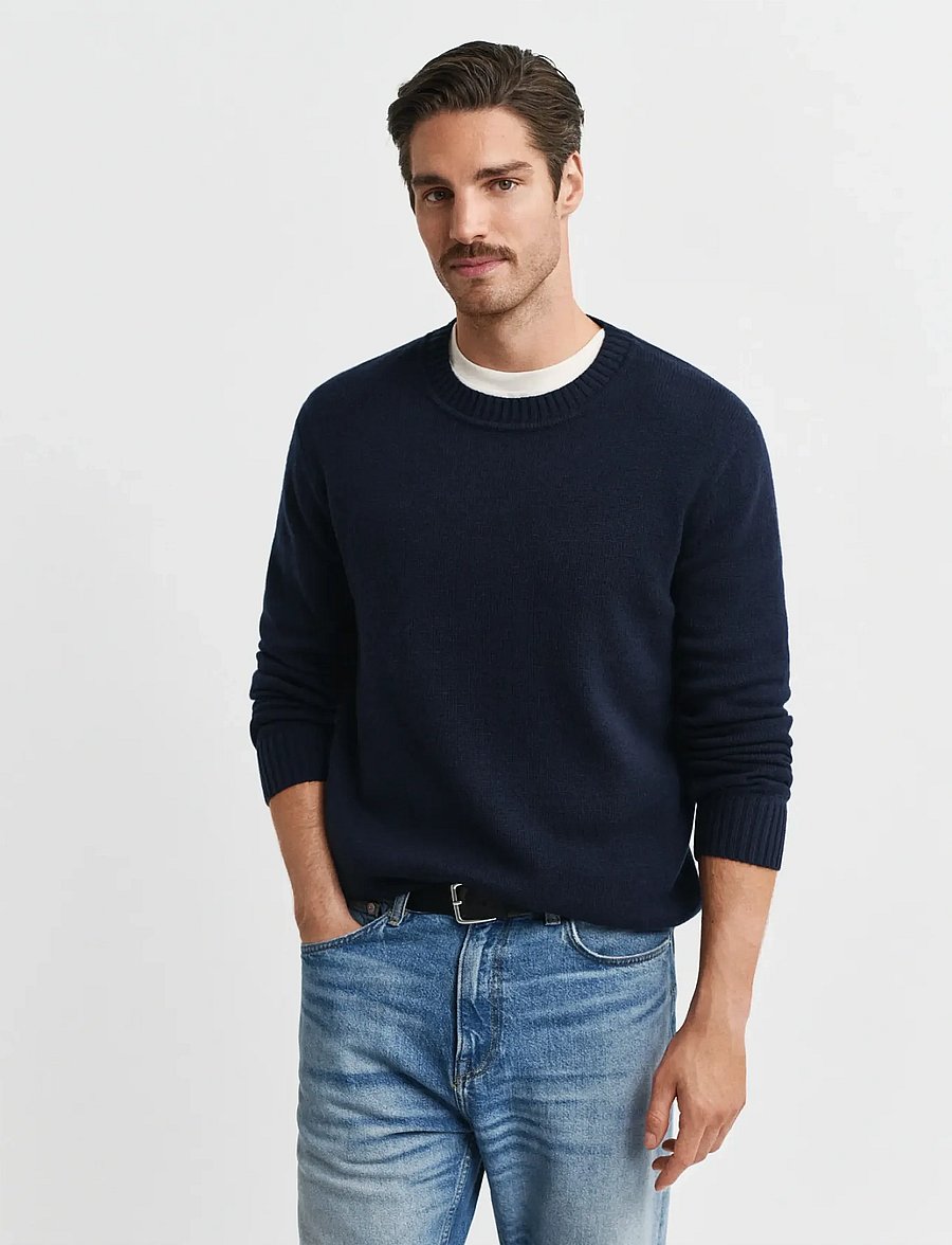 Gant - CASHMERE BLEND C-NECK - rundhals - evening blue - 0