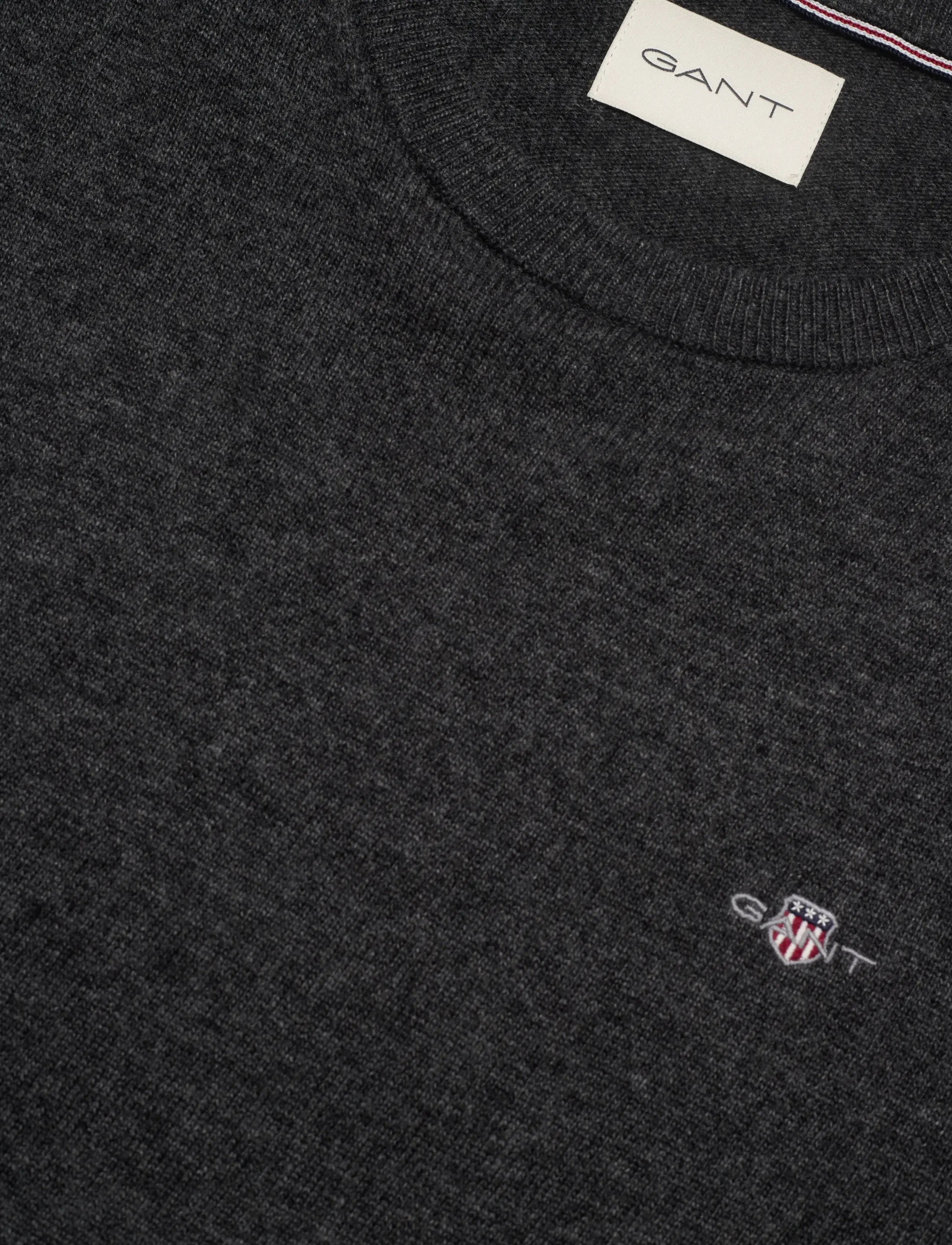 Gant - LAMBSWOOL BLEND C-NECK - kudumid - charcoal melange - 2
