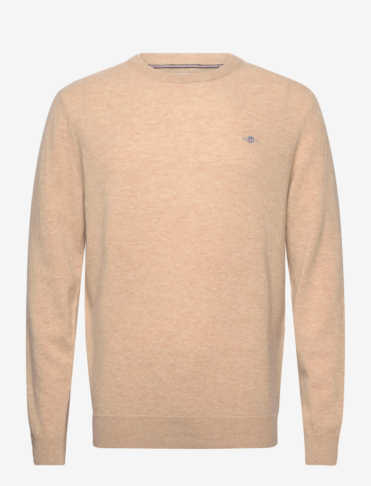 GANT - LAMBSWOOL BLEND C-NECK - rund hals - khaki melange - 0