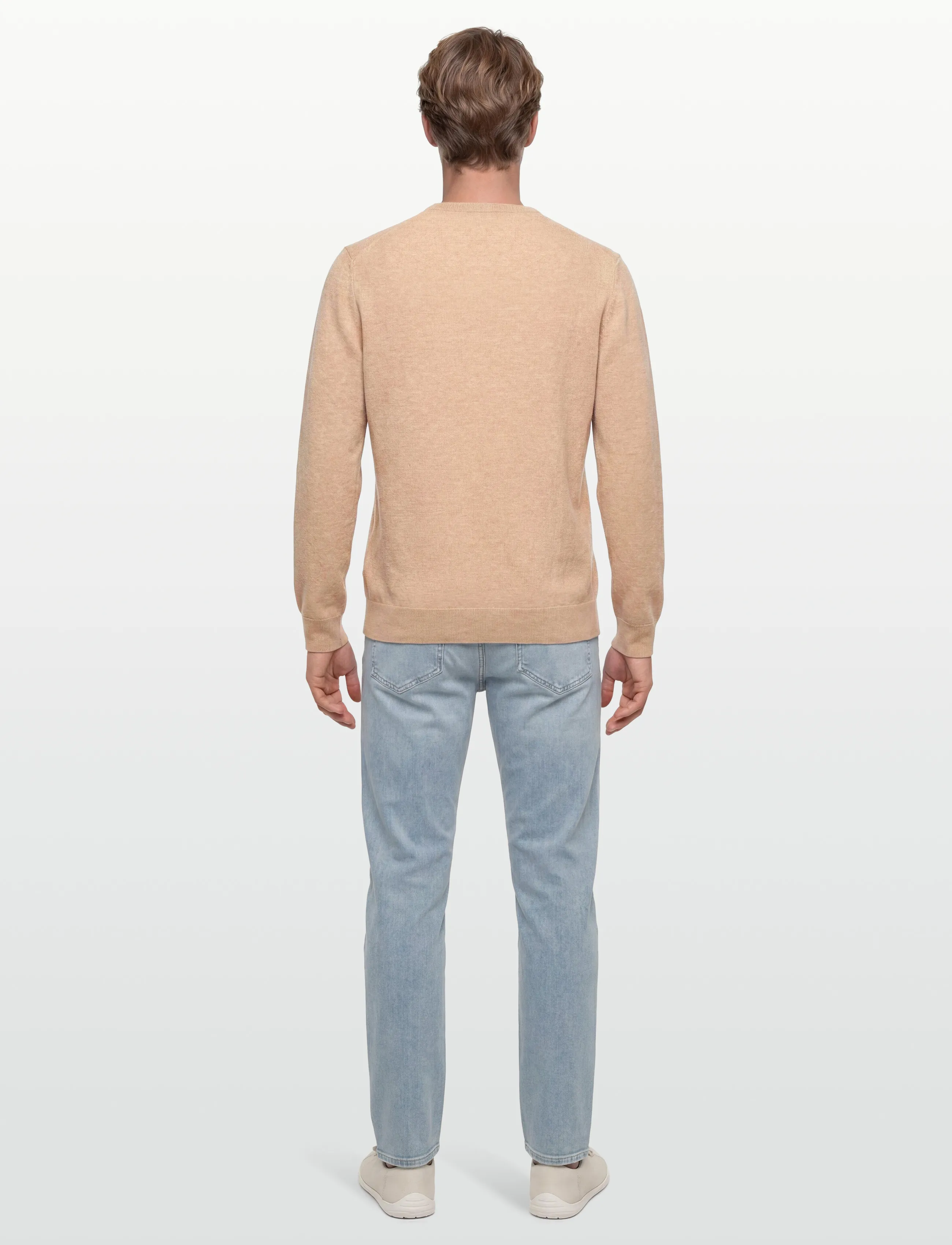 Gant - LAMBSWOOL BLEND C-NECK - tavalised kudumid - khaki melange - 4