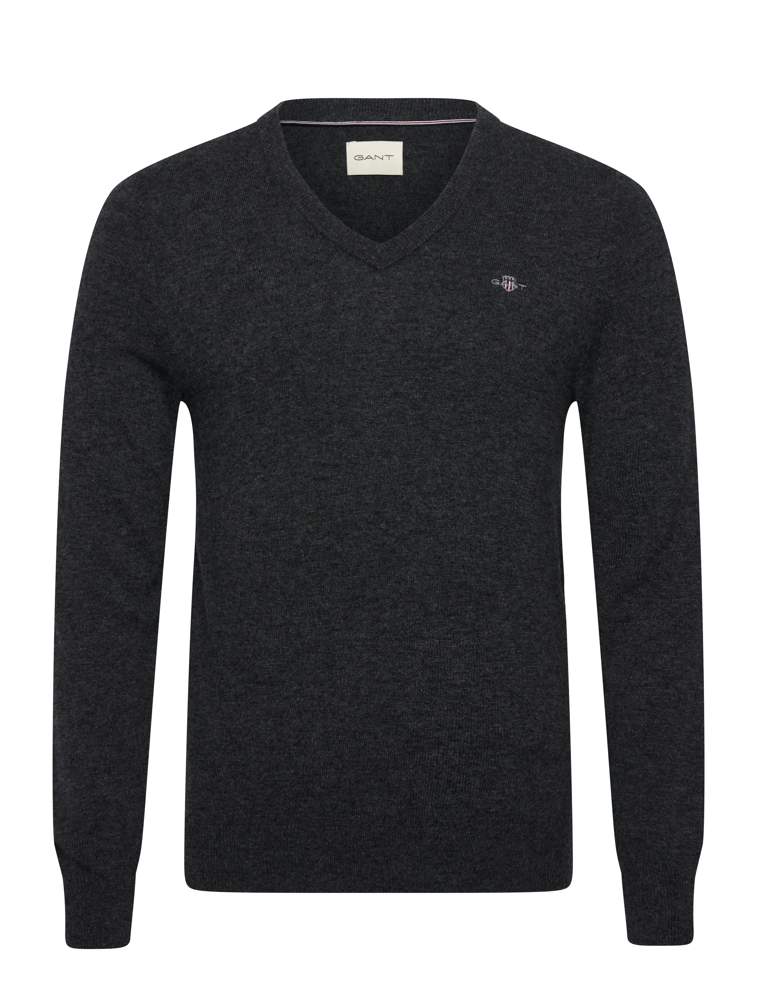 LAMBSWOOL BLEND V-NECK - CHARCOAL MELANGE