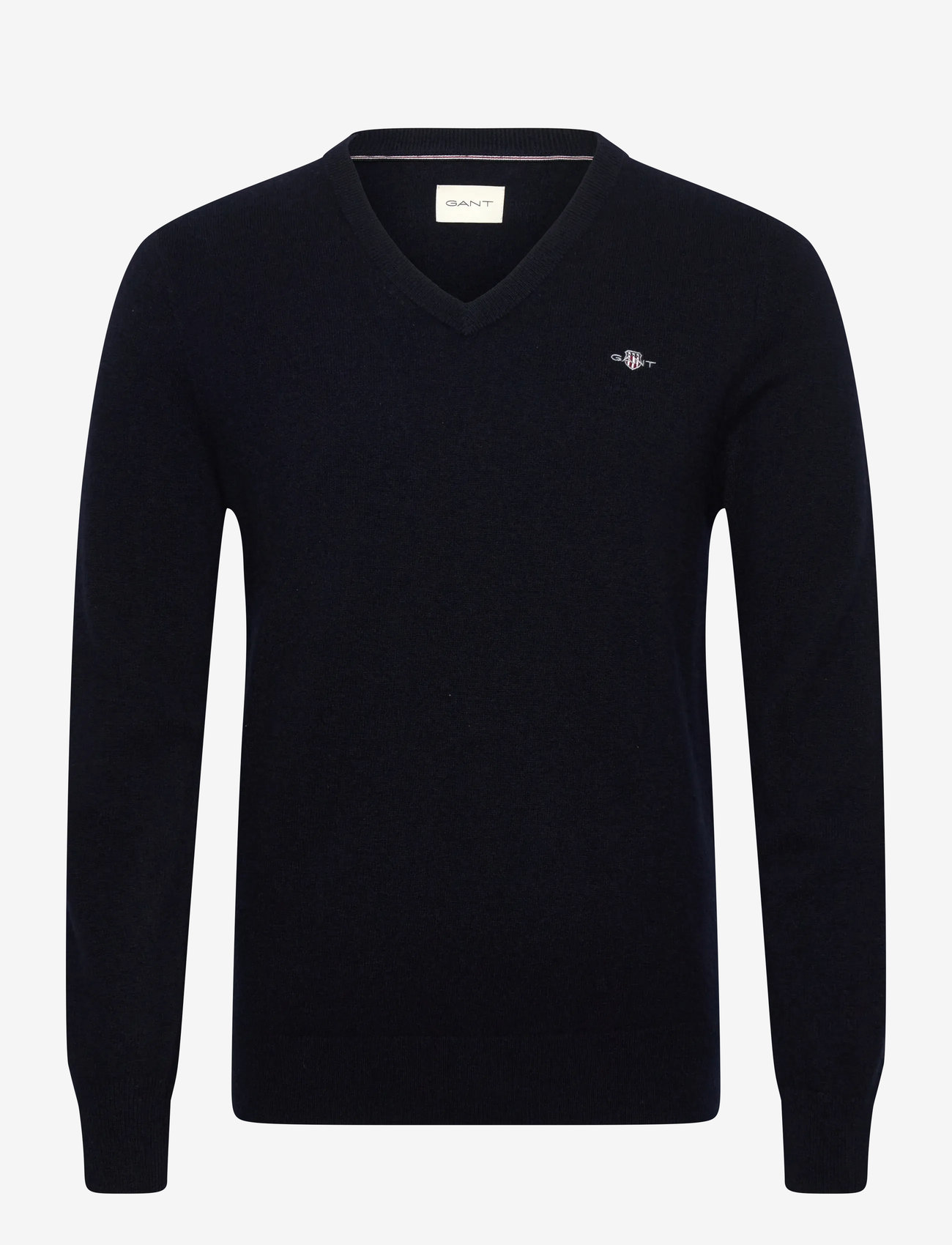 Gant - LAMBSWOOL BLEND V-NECK - trøjer - marine - 0