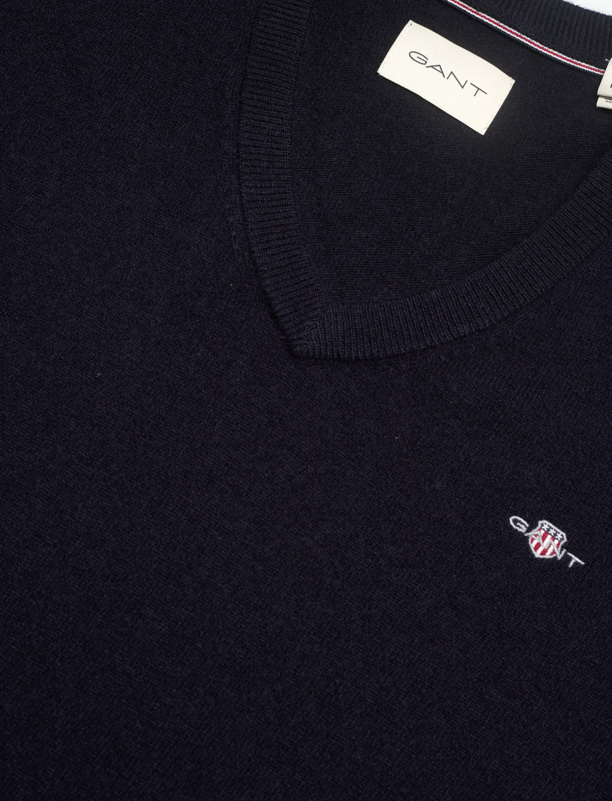Gant - LAMBSWOOL BLEND V-NECK - strik - marine - 2