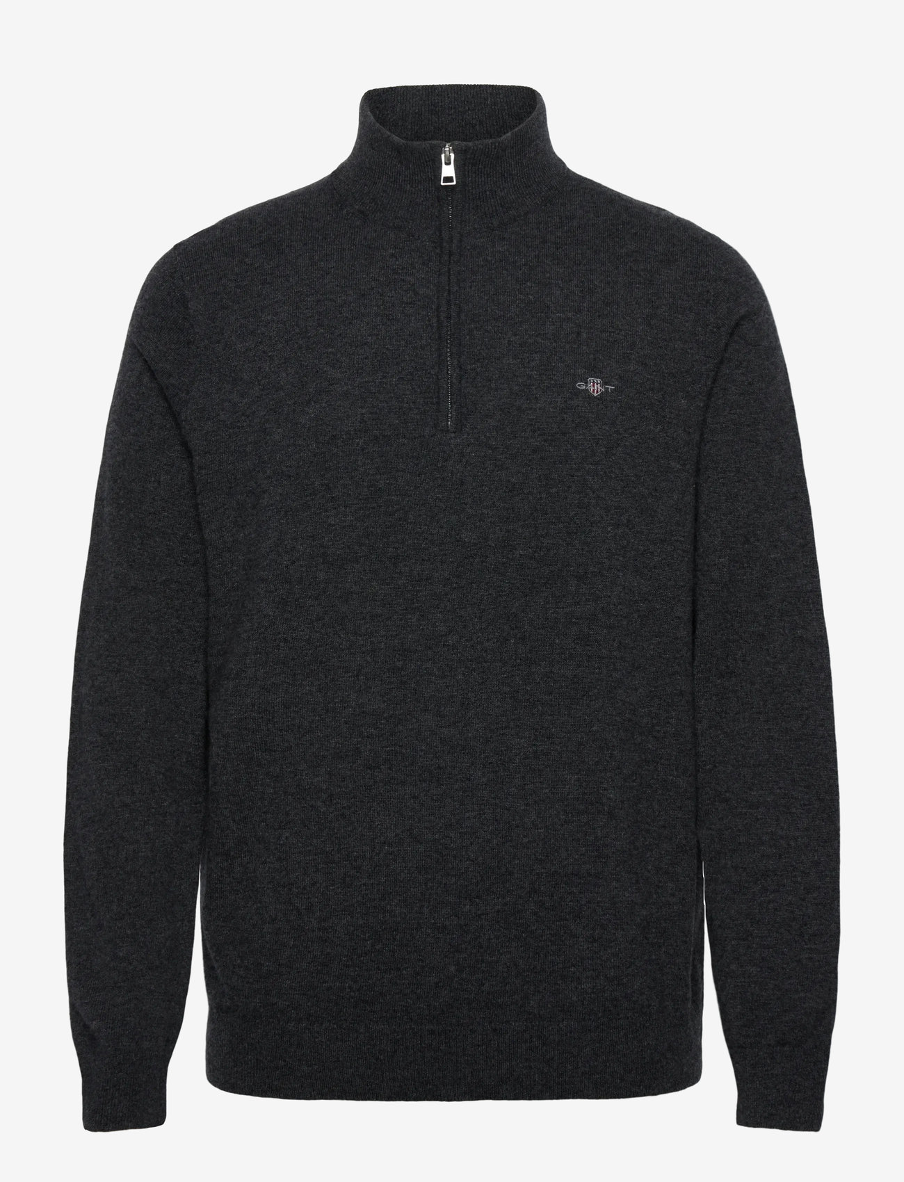 Gant - LAMBSWOOL BLEND HALF ZIP - mænd - charcoal melange - 0
