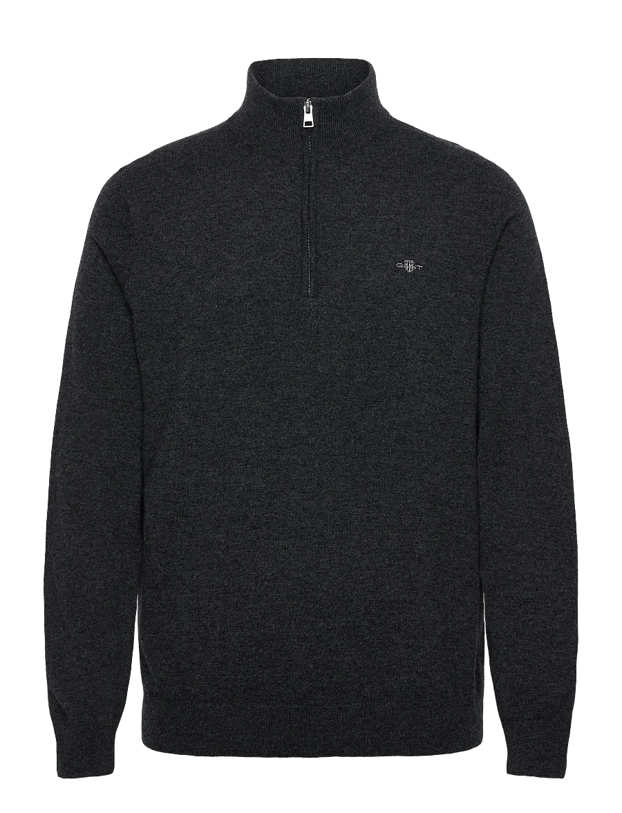 Gant - LAMBSWOOL BLEND HALF ZIP - menn - charcoal melange - 0