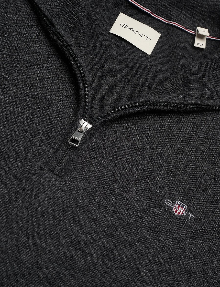 Gant - LAMBSWOOL BLEND HALF ZIP - menn - charcoal melange - 2