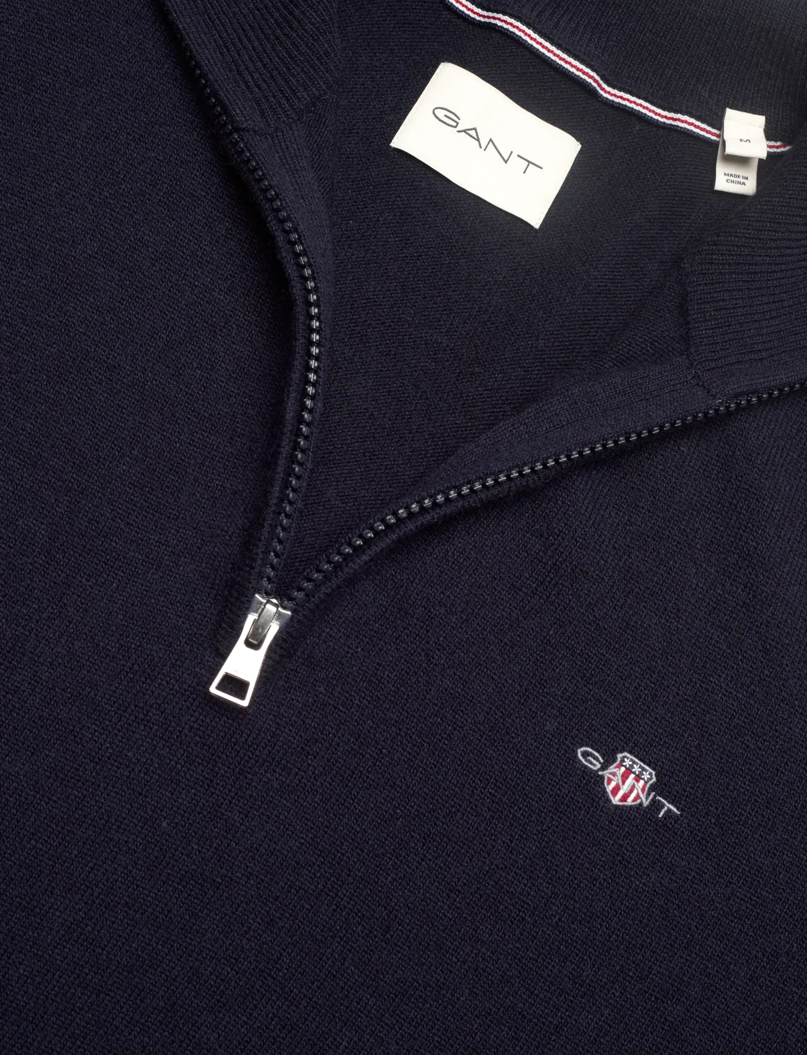 Gant - LAMBSWOOL BLEND HALF ZIP - kudumid - marine - 2