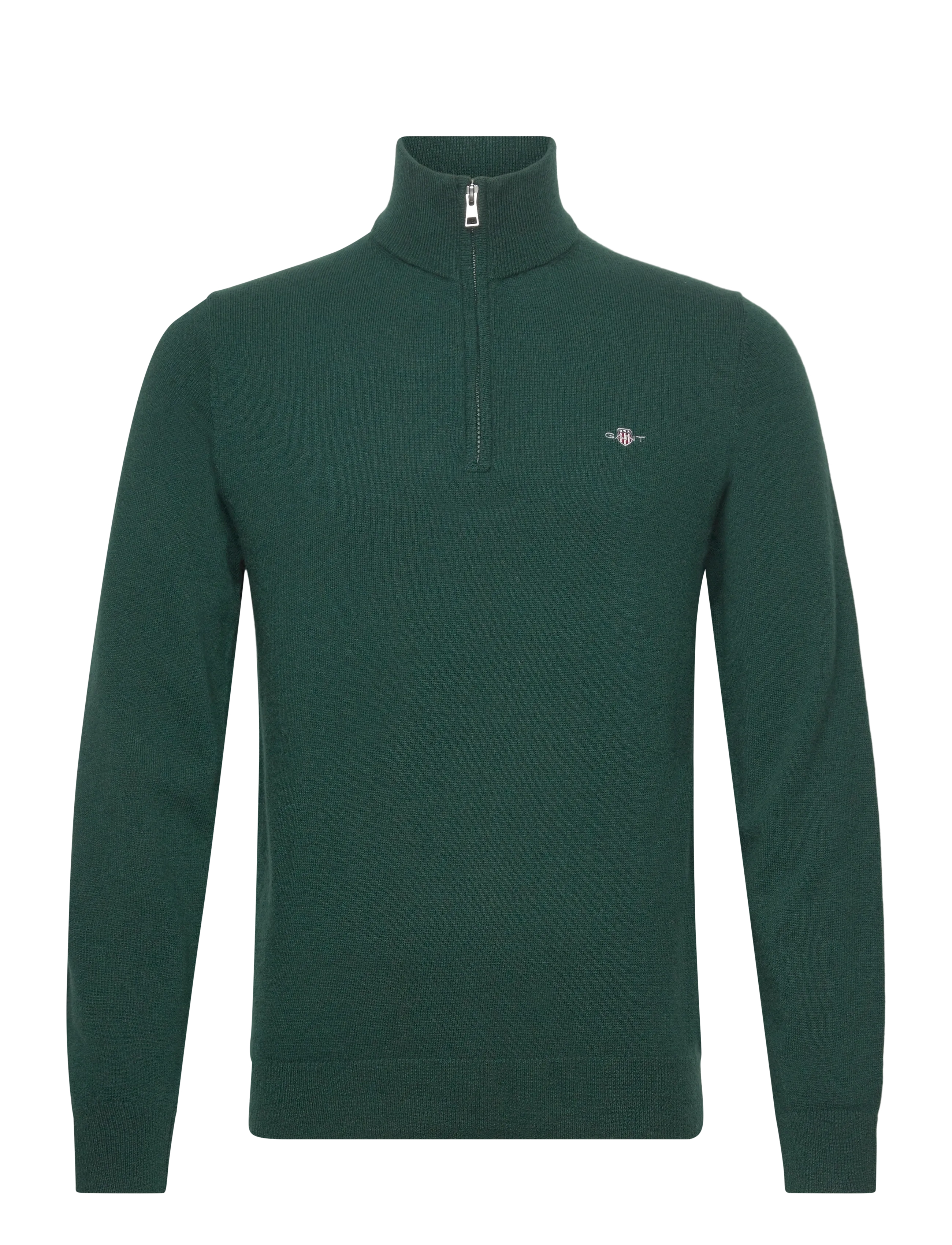 Gant LAMBSWOOL BLEND HALF ZIP - Halfzip strik - TARTAN GREEN / green