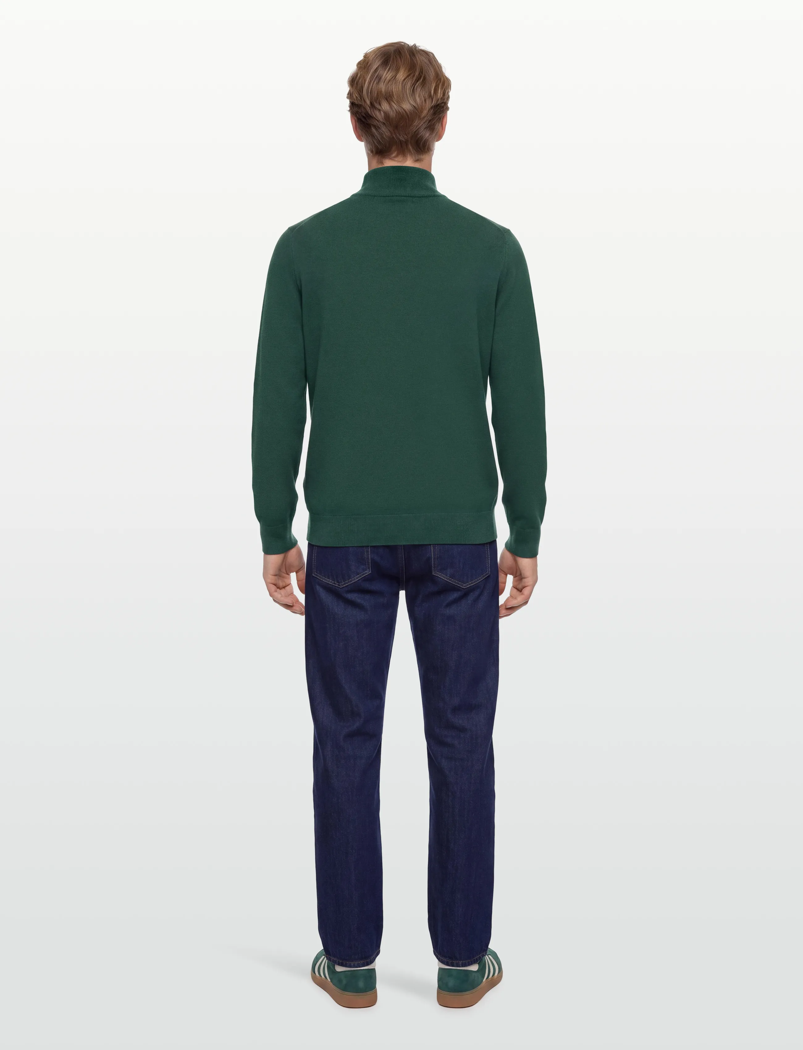 Gant - LAMBSWOOL BLEND HALF ZIP - mænd - tartan green - 4