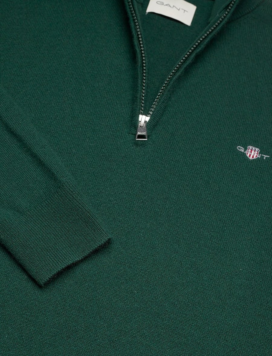 Gant - LAMBSWOOL BLEND HALF ZIP - truien met halve rits - tartan green - 2
