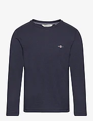 GANT - SHIELD LS T-SHIRT - long-sleeved t-shirts - evening blue - 0