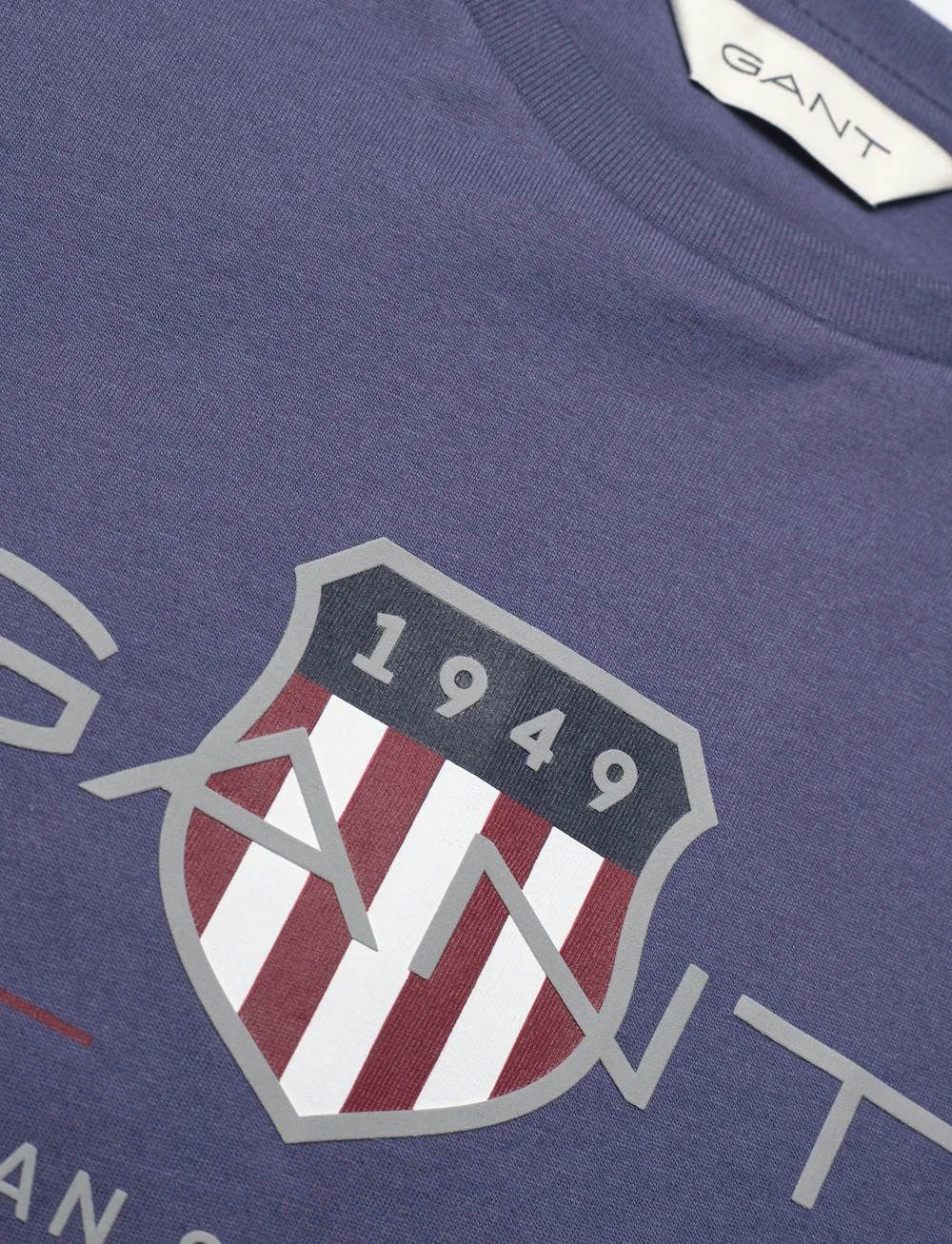 GANT - ARCHIVE SHIELD SS T-SHIRT - lühikeste varrukatega t-särgid - dusty navy - 2