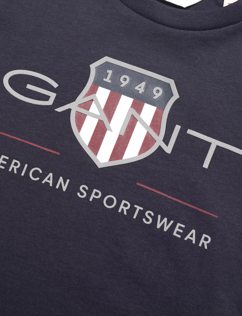 GANT - ARCHIVE SHIELD SS T-SHIRT - short-sleeved t-shirts - evening blue - 2