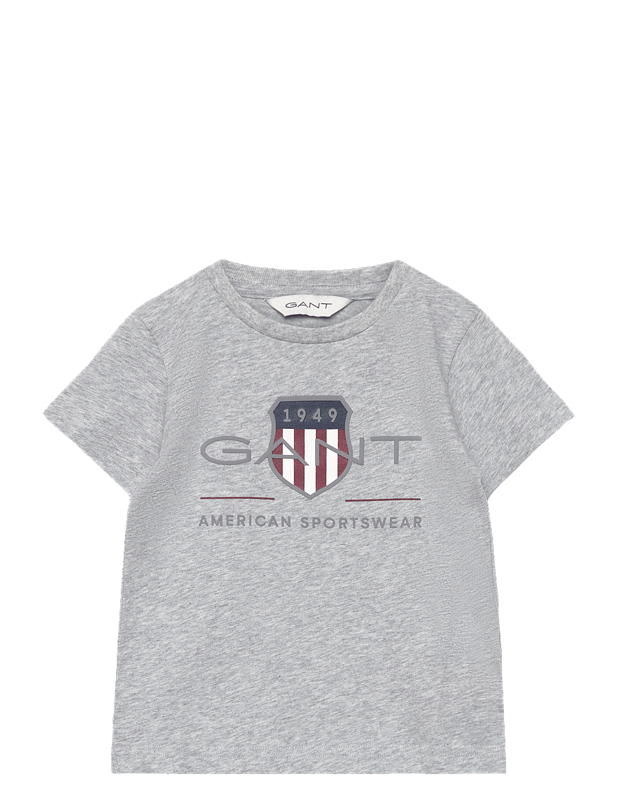 Gant - ARCHIVE SHIELD SS T-SHIRT - kortärmade t-shirts - light grey melange - 0