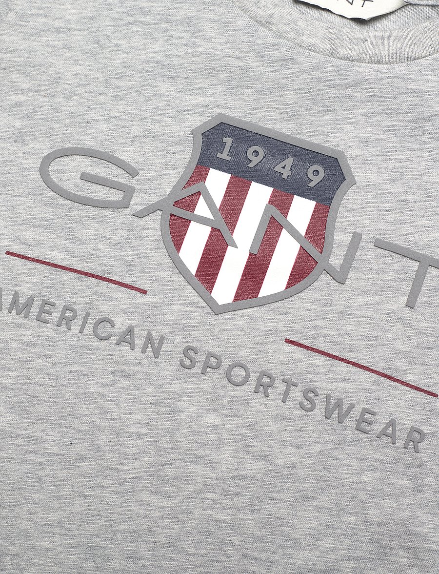 Gant - ARCHIVE SHIELD SS T-SHIRT - kortärmade t-shirts - light grey melange - 2