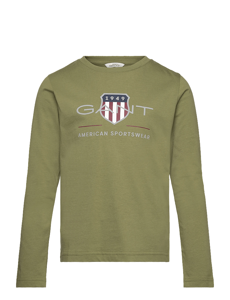 GANT - ARCHIVE SHIELD LS T-SHIRT - langærmede t-shirts - washed olive - 0