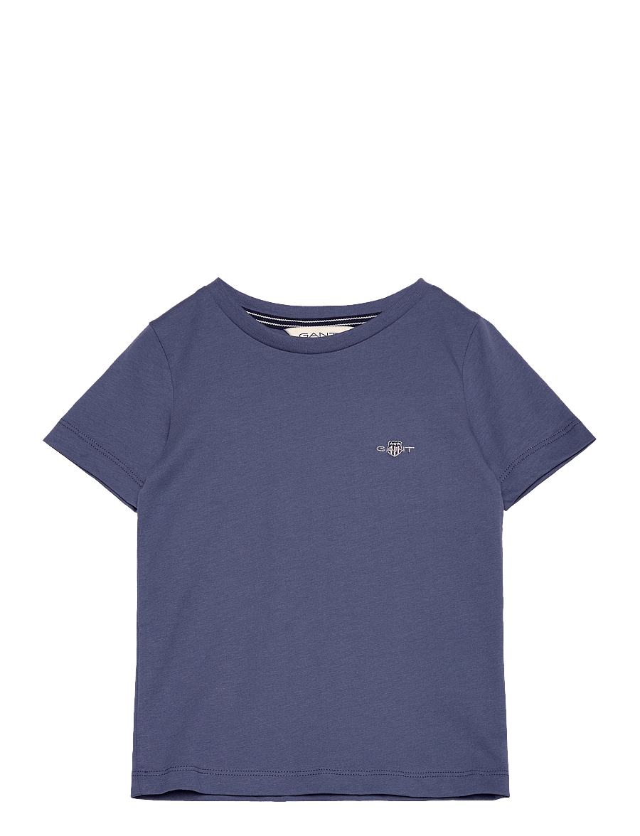 Gant - SHIELD SS T-SHIRT - kortärmade t-shirts - dusty navy - 0