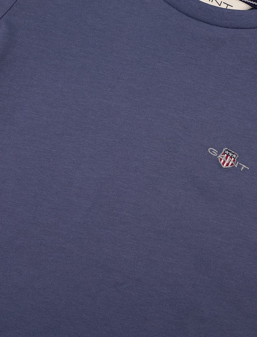 Gant - SHIELD SS T-SHIRT - kortärmade t-shirts - dusty navy - 2
