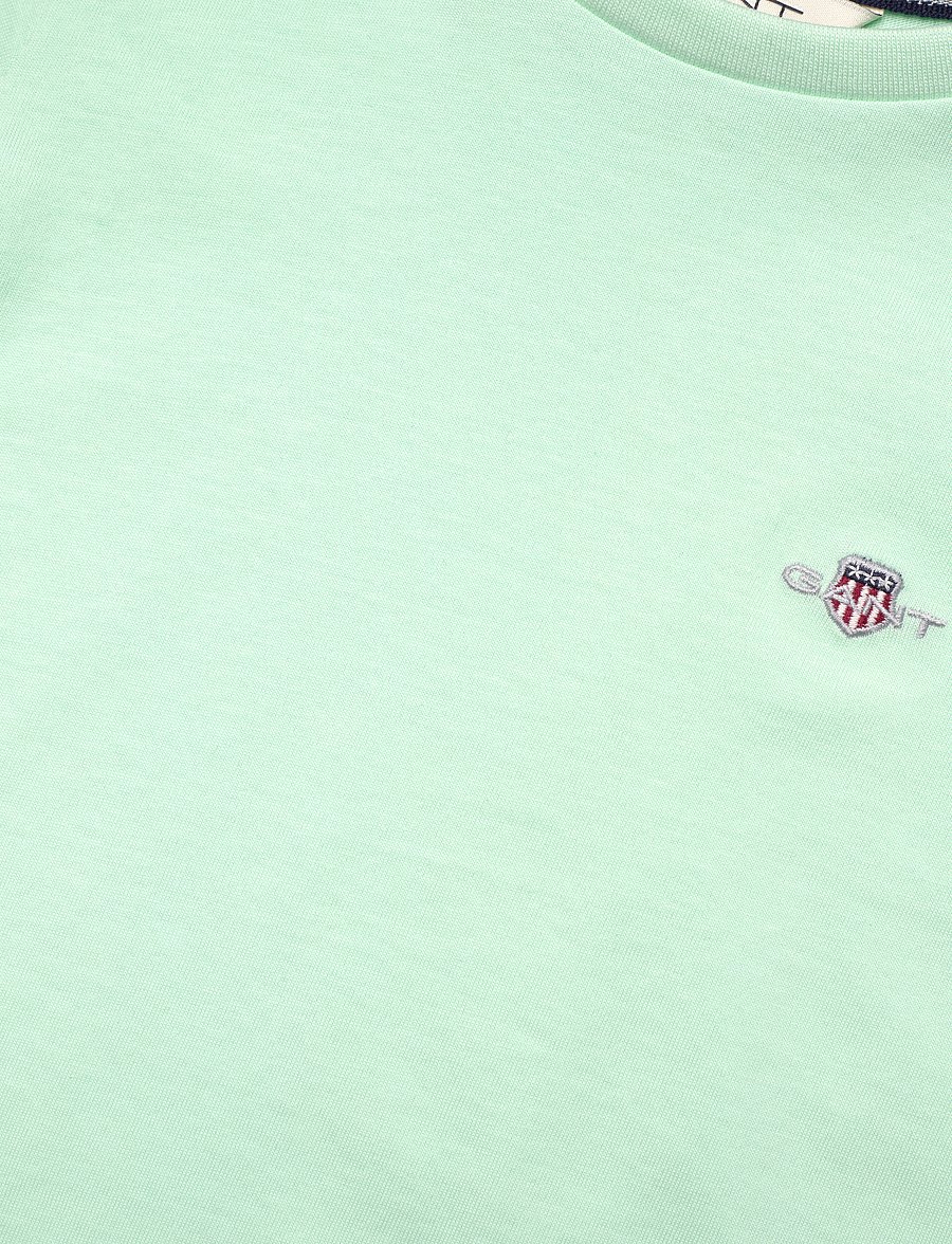 Gant - SHIELD SS T-SHIRT - kortärmade t-shirts - faded mint - 2