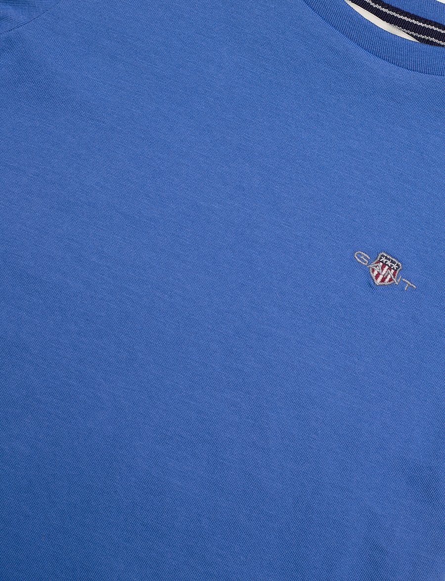 Gant - SHIELD SS T-SHIRT - kortärmade t-shirts - greece blue - 2