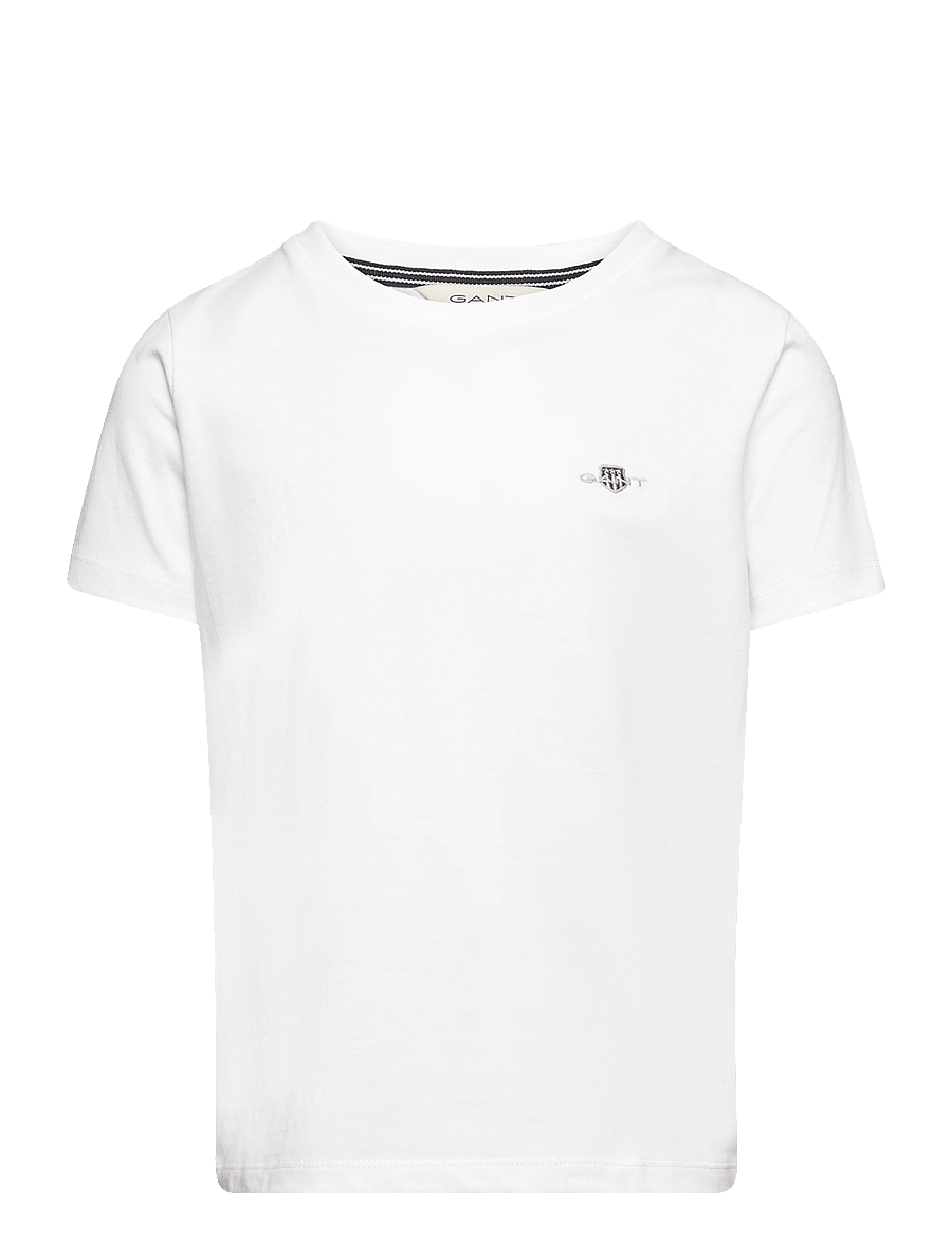 Gant - SHIELD SS T-SHIRT - kortärmade t-shirts - white - 0