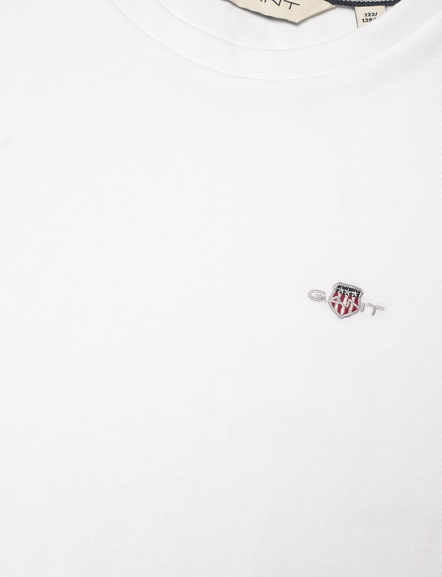 Gant - SHIELD SS T-SHIRT - kortärmade t-shirts - white - 2