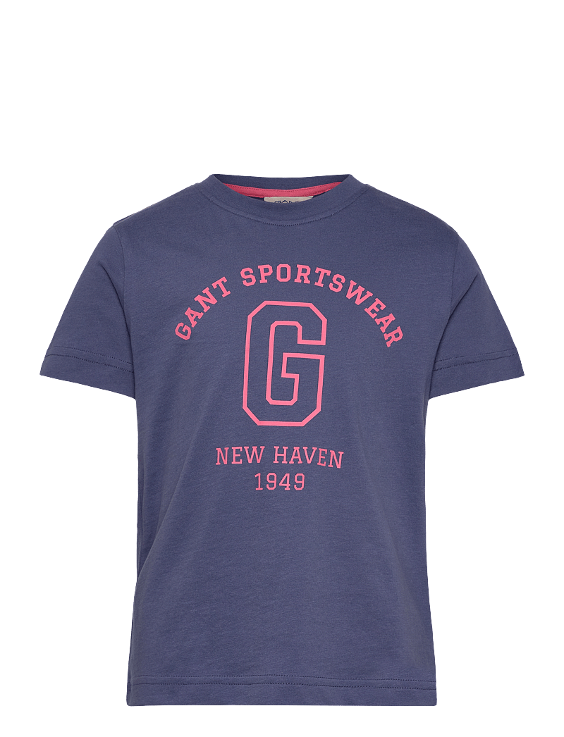 GANT - GANT SPORTSWEAR ARCH T-SHIRT - lyhythihaiset t-paidat - dusty navy - 0