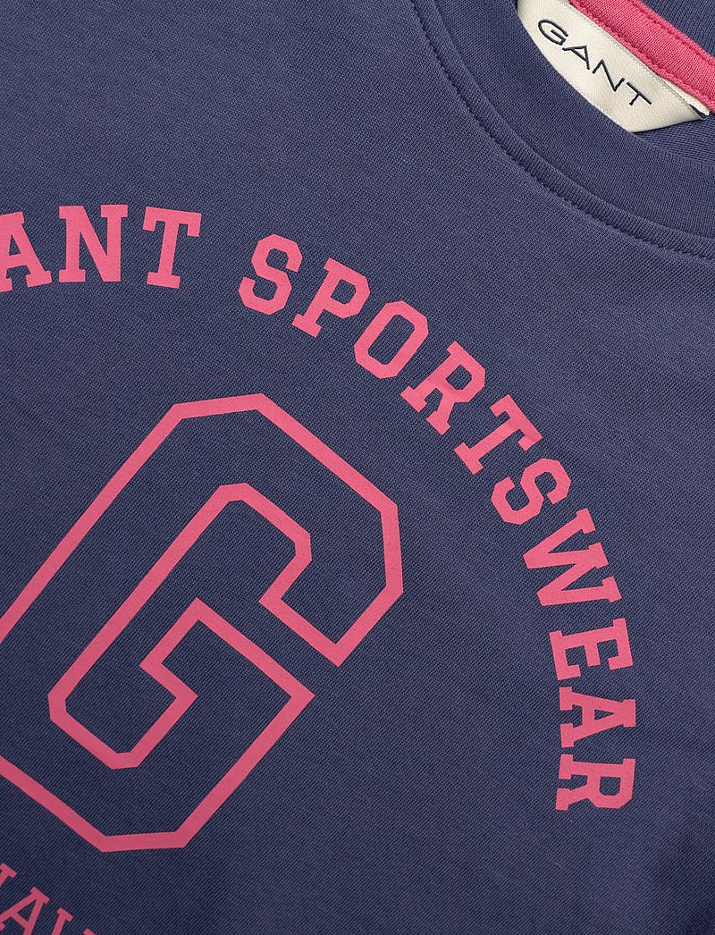 GANT - GANT SPORTSWEAR ARCH T-SHIRT - lyhythihaiset t-paidat - dusty navy - 2