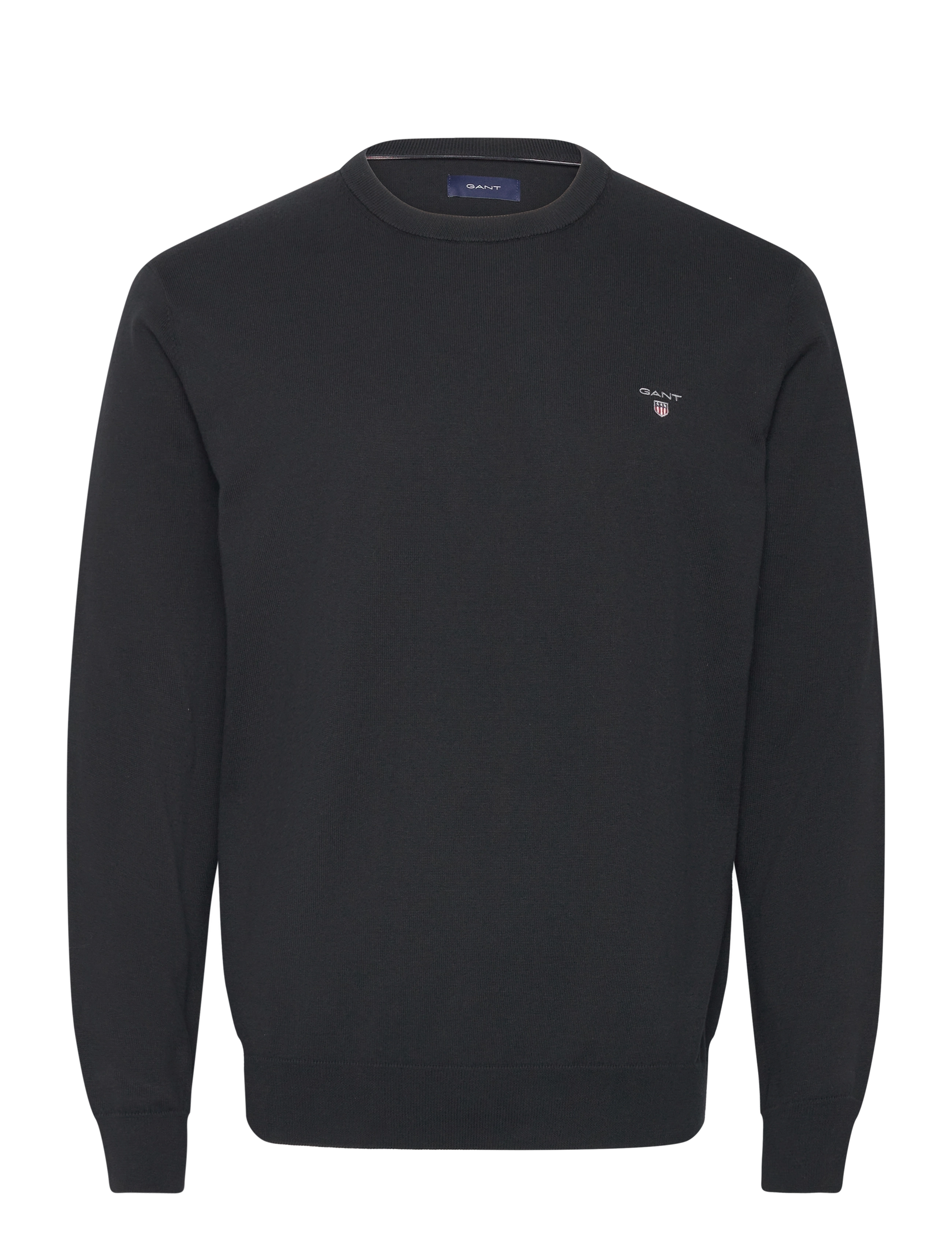 Gant COTTON C-NECK - Stickat - BLACK / black