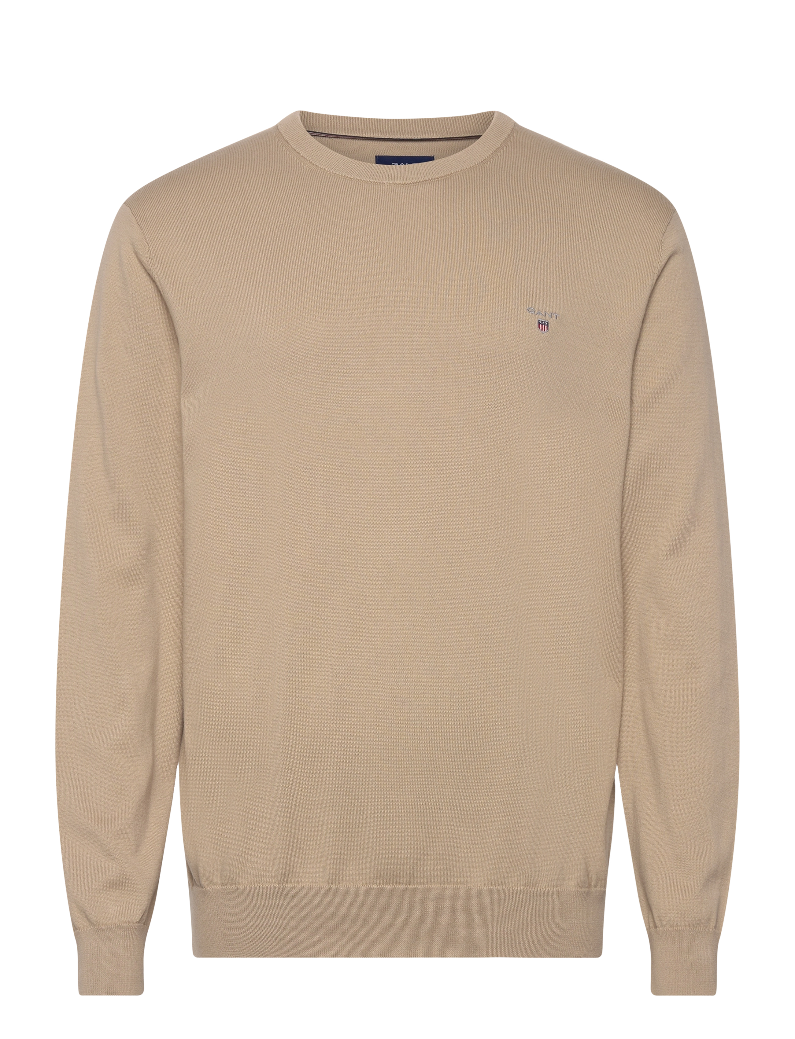 Gant COTTON C-NECK - Stickat - CONCRETE BEIGE / beige