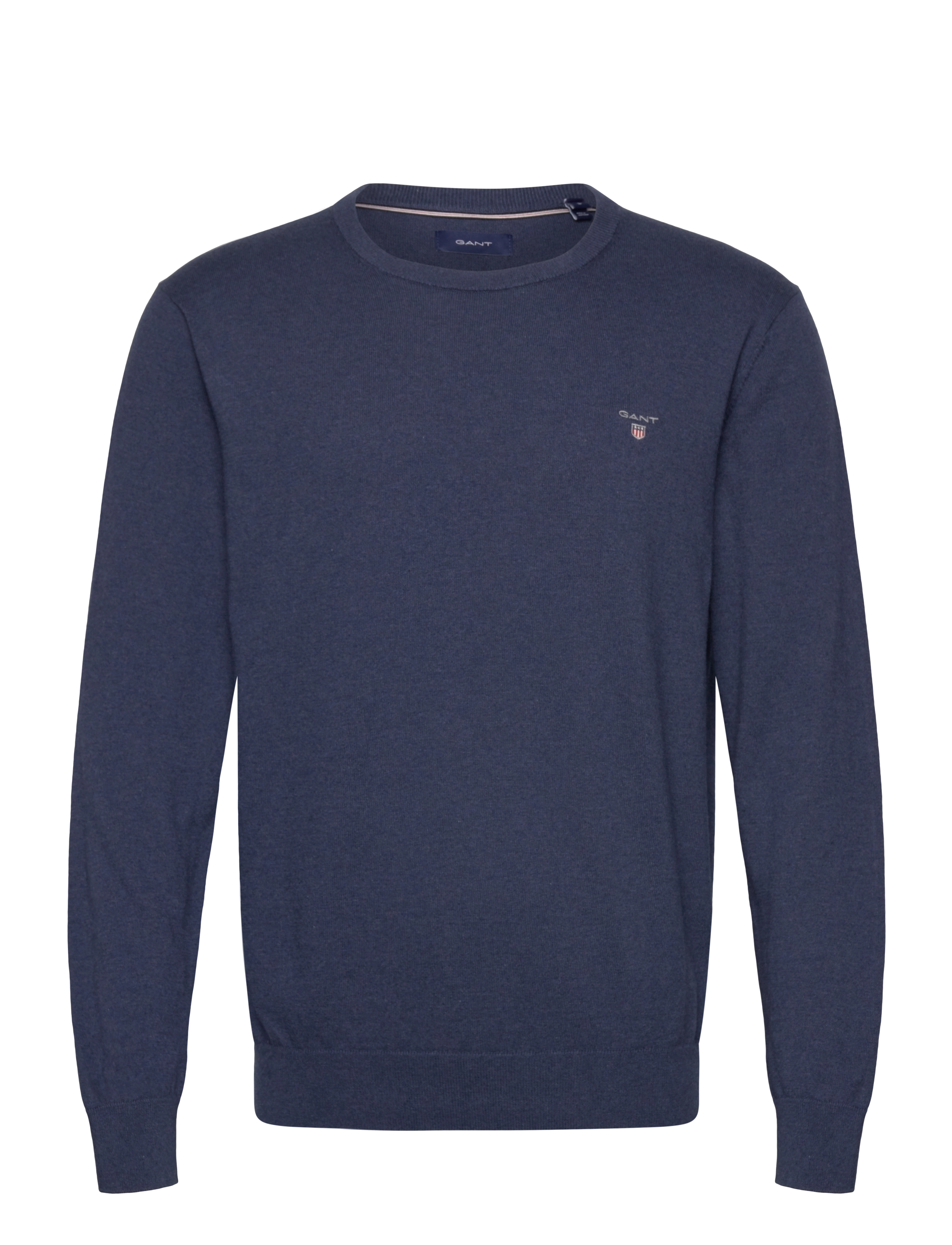 GANT COTTON C-NECK - Strik - DARK JEANSBLUE MELANGE / navy