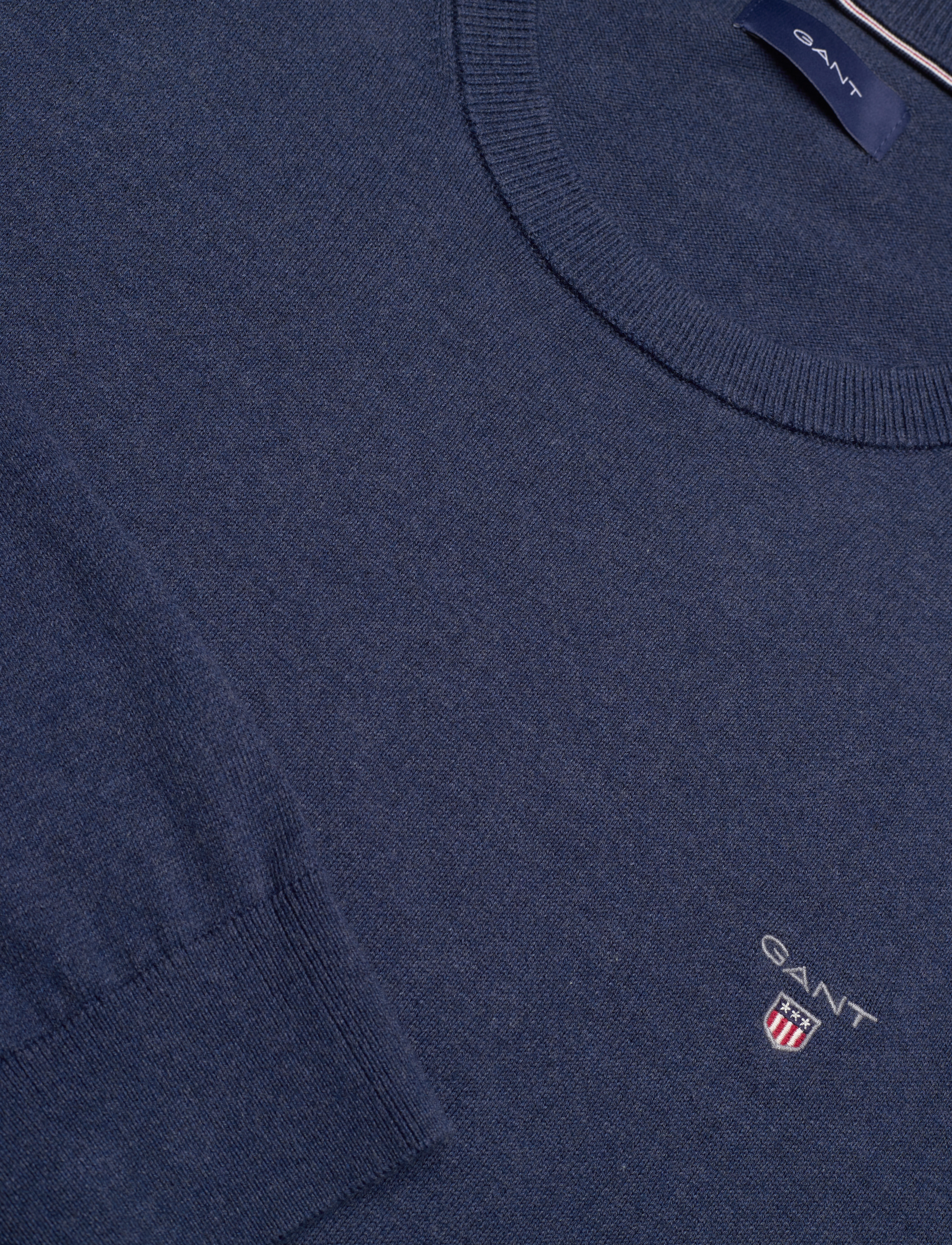 Gant - COTTON C-NECK - trøjer - dark jeansblue melange - 2