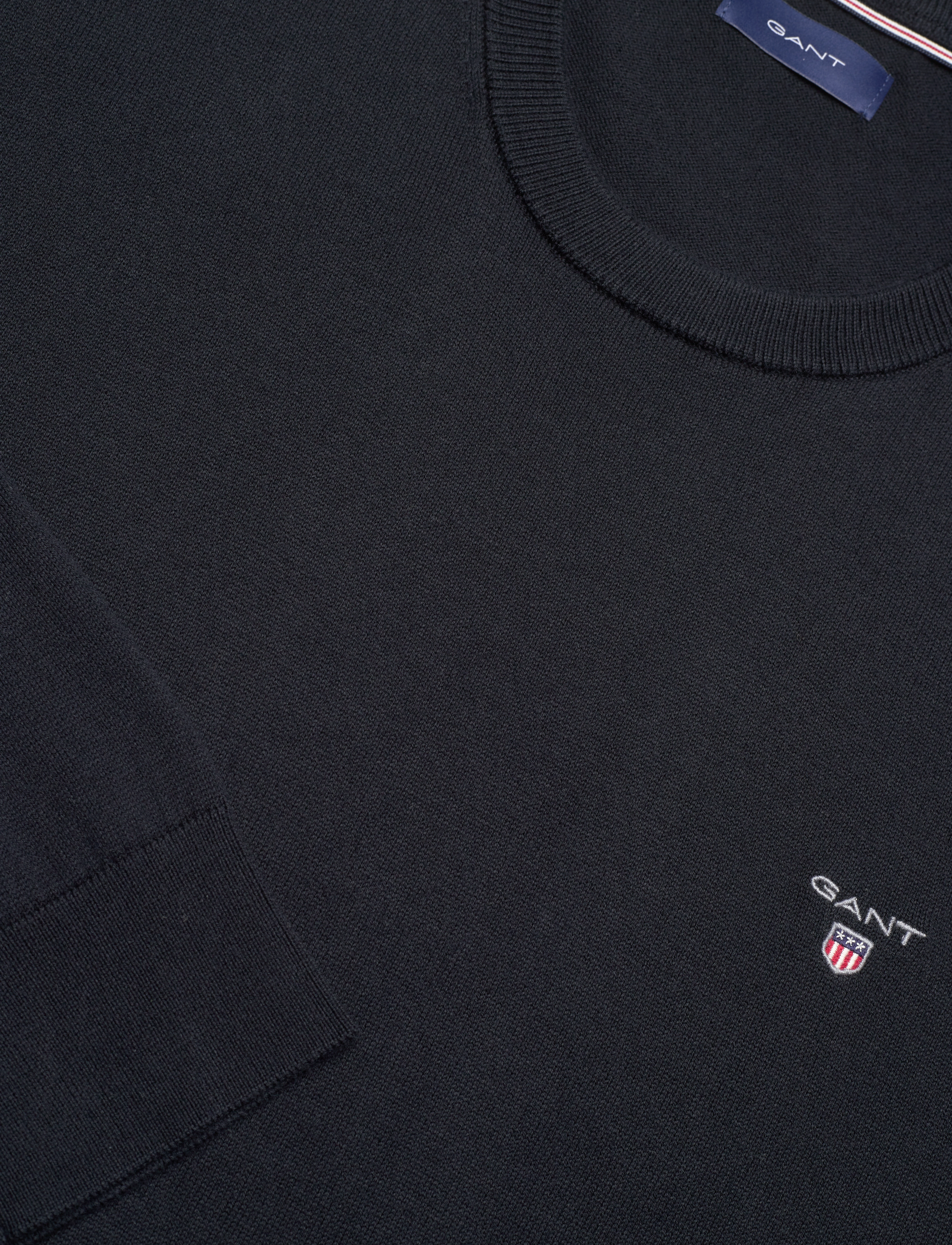 Gant - COTTON C-NECK - basic-strickmode - evening blue - 2