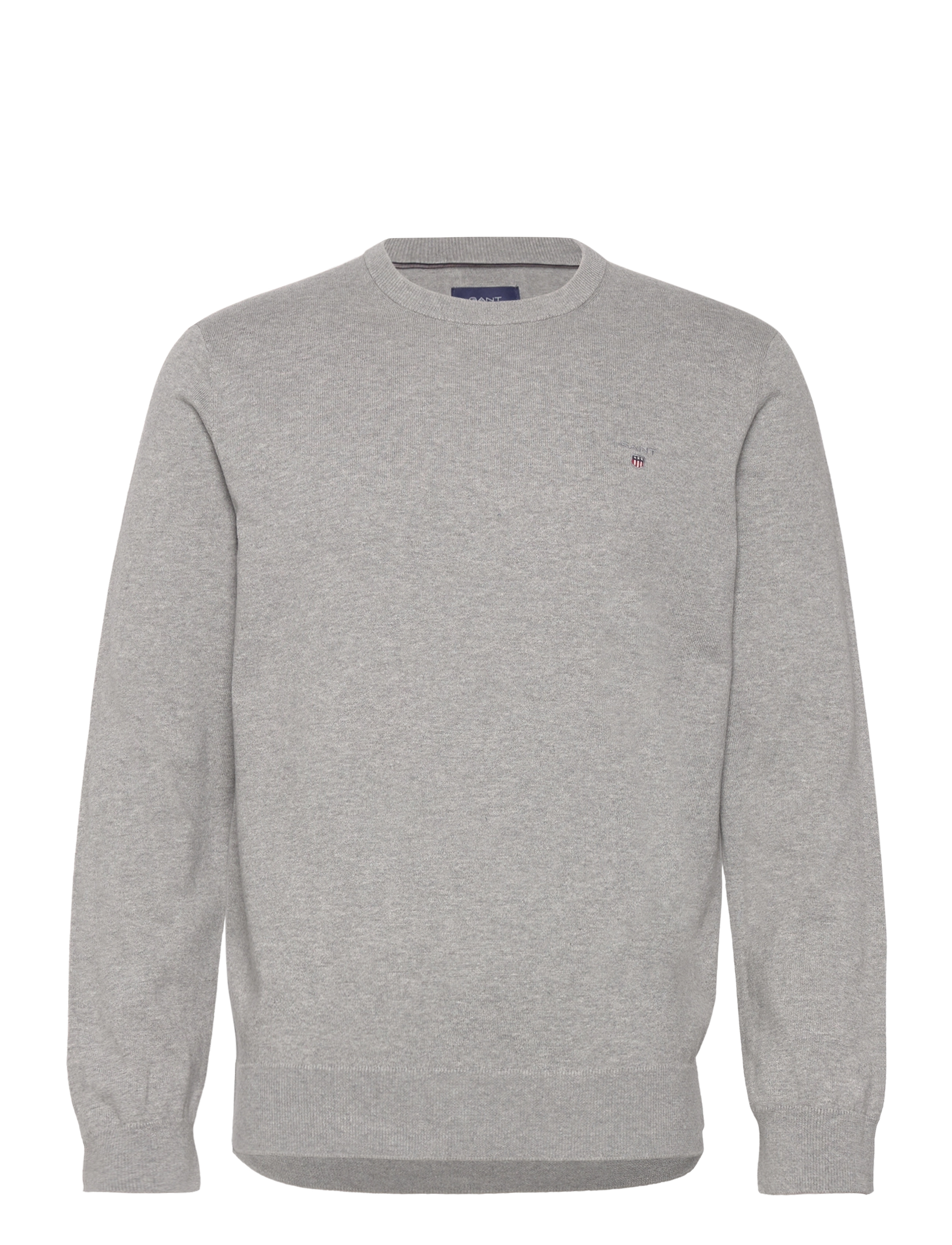 Gant COTTON C-NECK - Strik - GREY MELANGE / grey