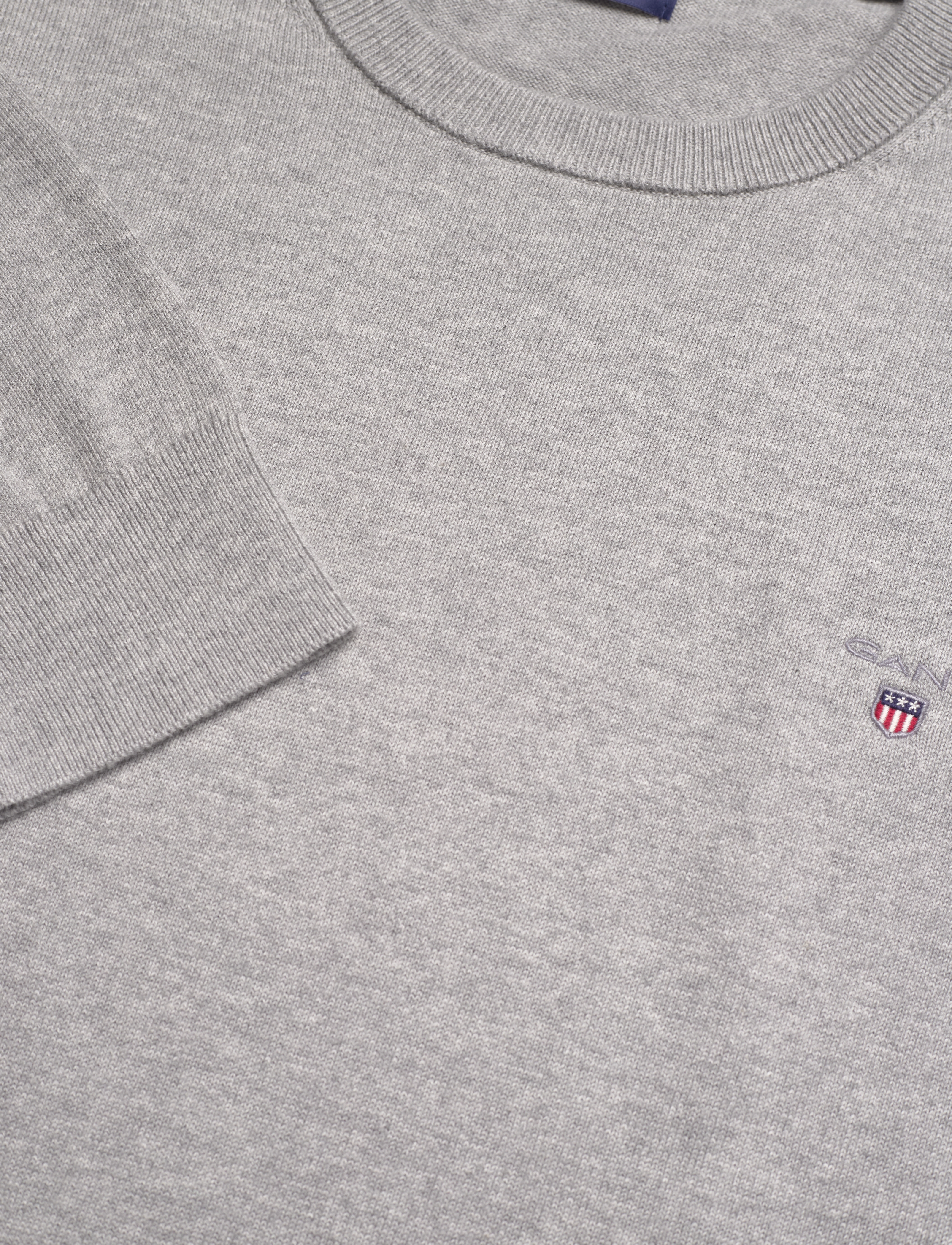 Gant - COTTON C-NECK - trøjer - grey melange - 2