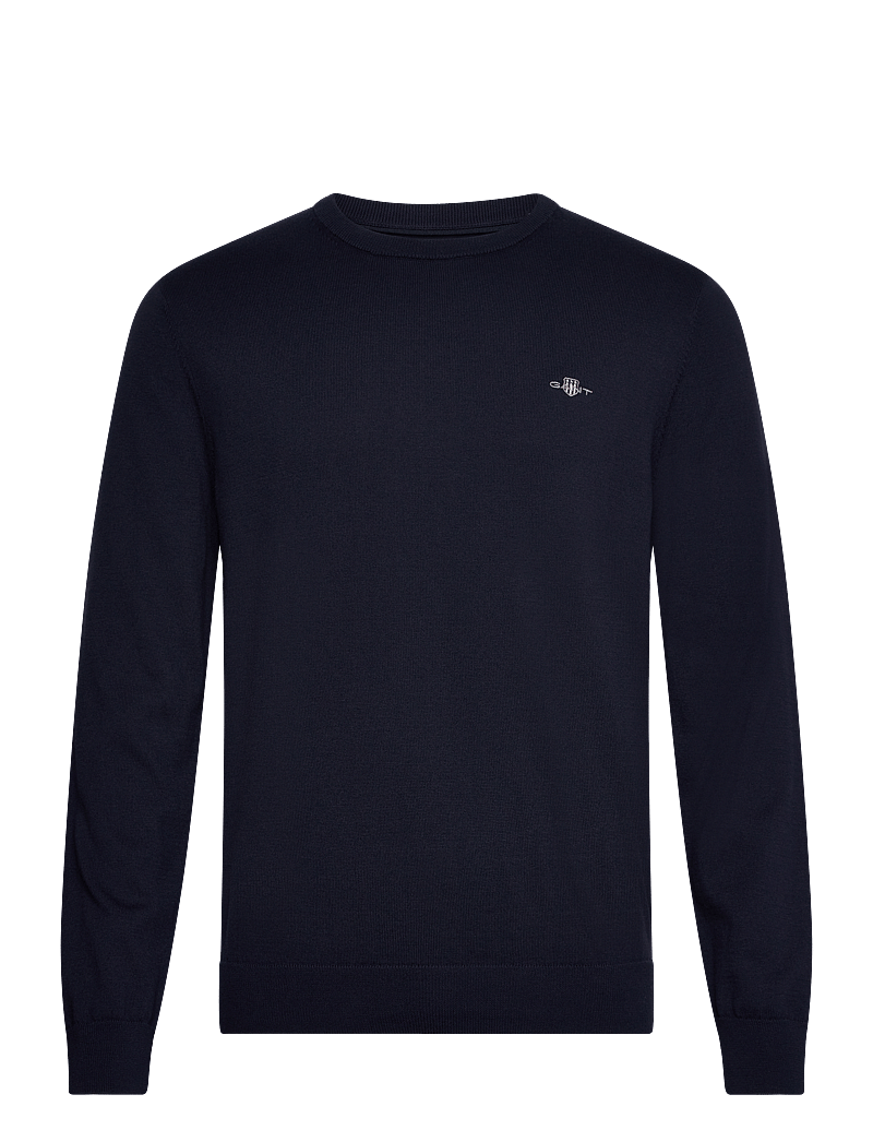 GANT - COTTON C-NECK - knitted round necks - marine - 1