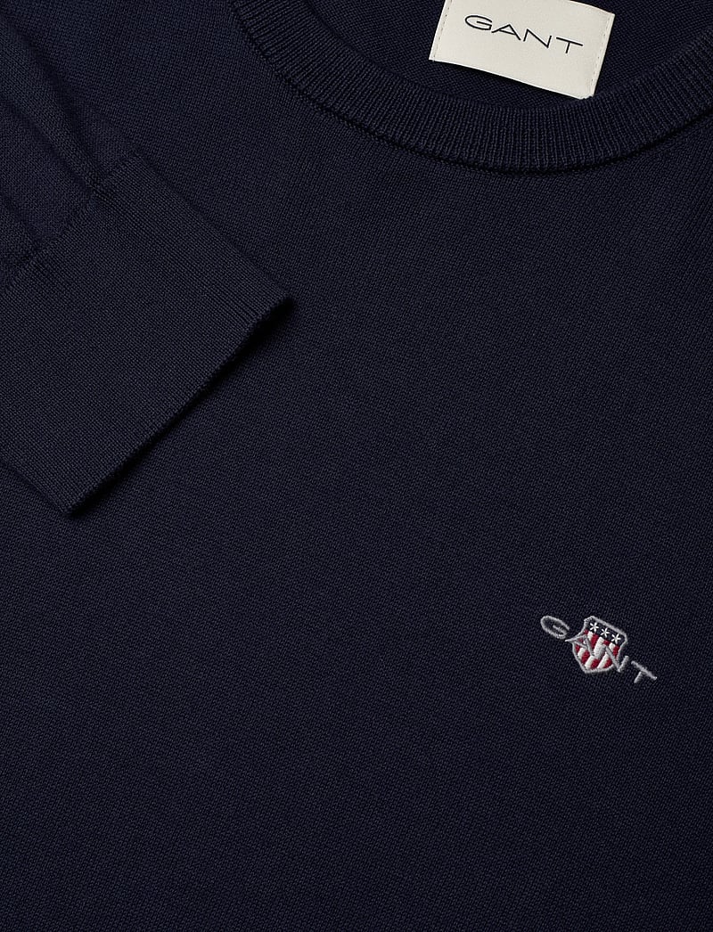 GANT - COTTON C-NECK - knitted round necks - marine - 4