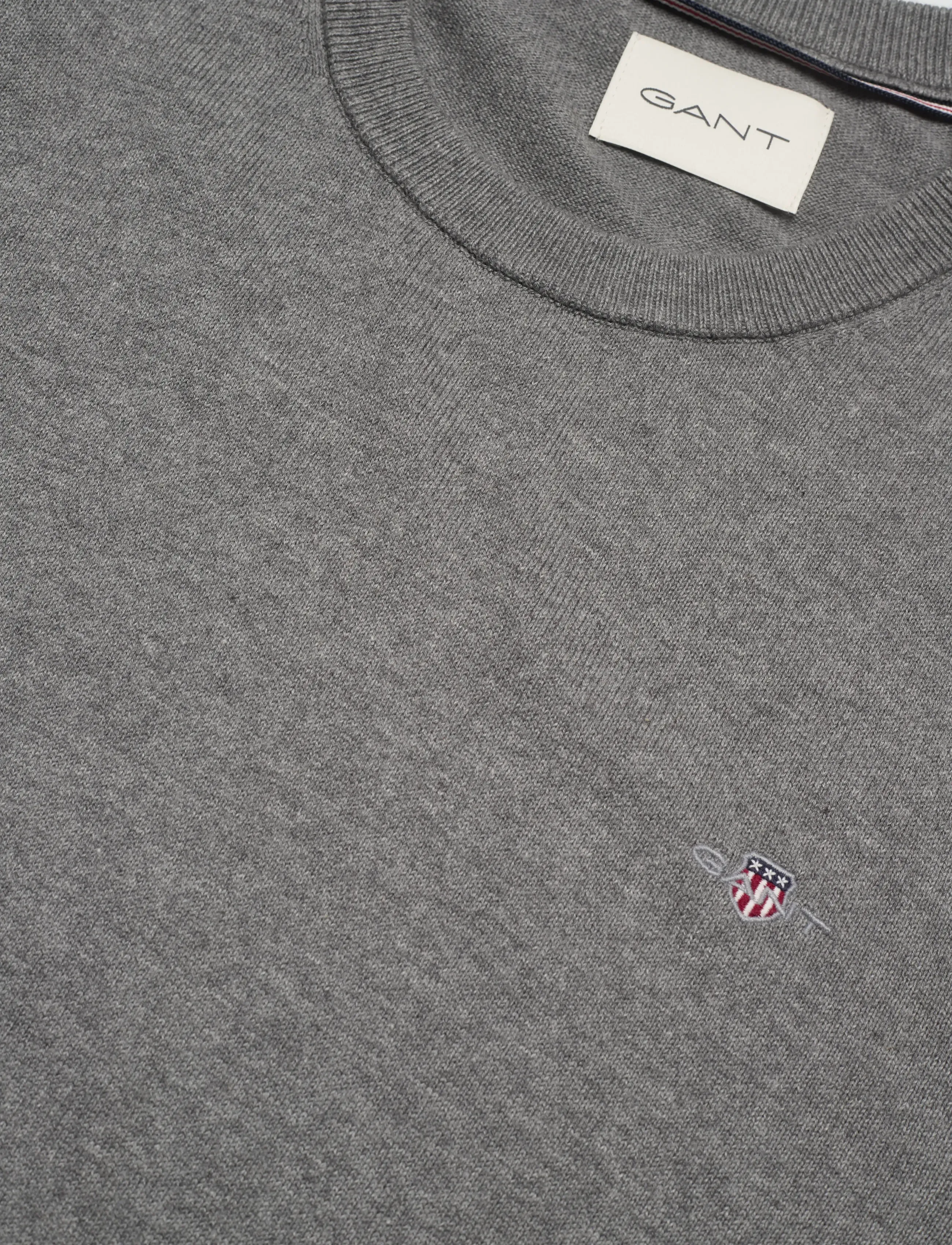 Gant - SHIELD COTTON C-NECK - trøjer - dark grey melange - 2