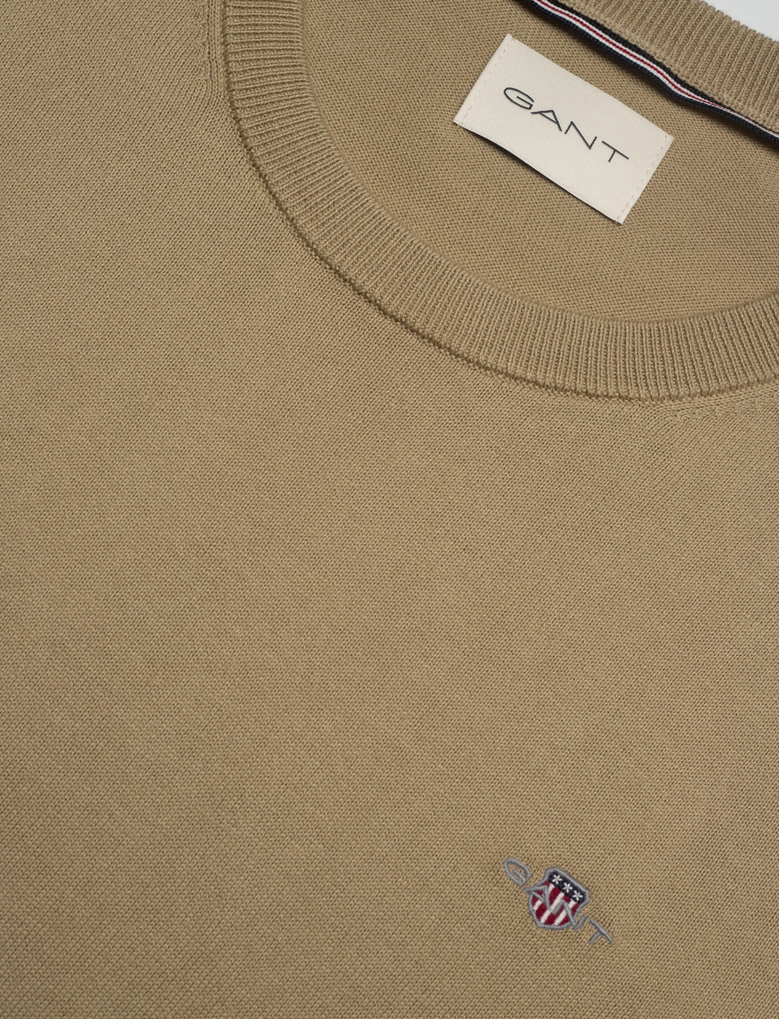 Gant - SHIELD COTTON C-NECK - trøjer - dried khaki - 2