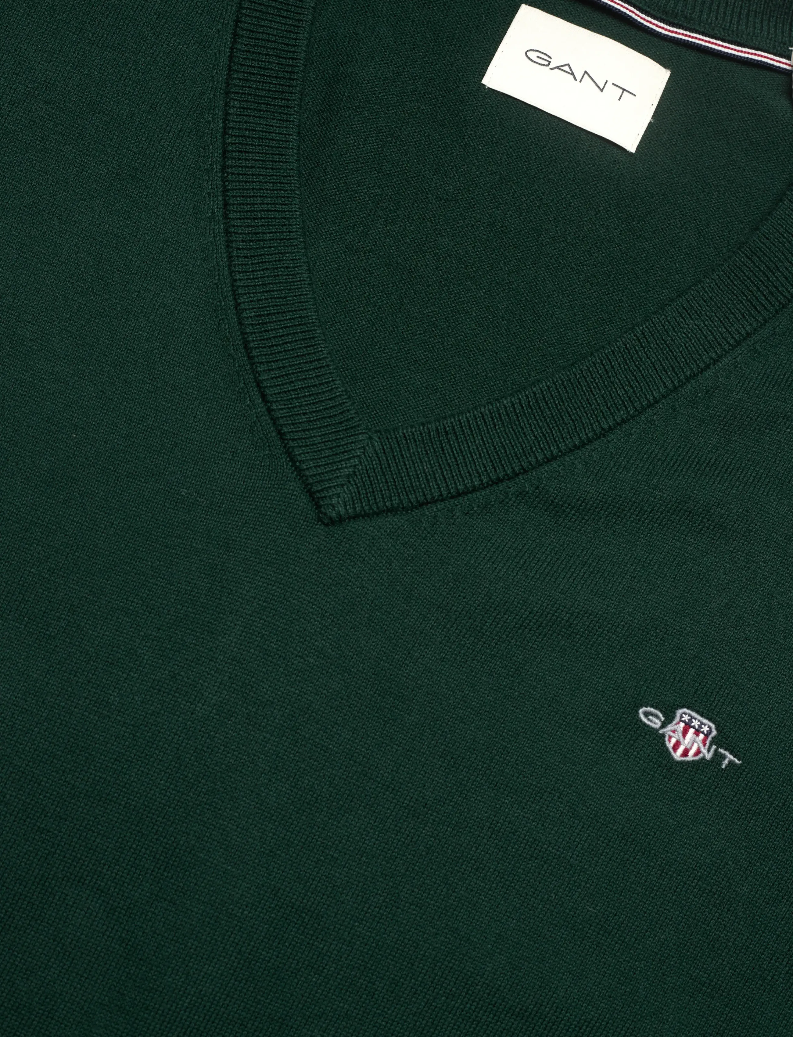 Gant - SHIELD COTTON V-NECK - trøjer - tartan green - 2