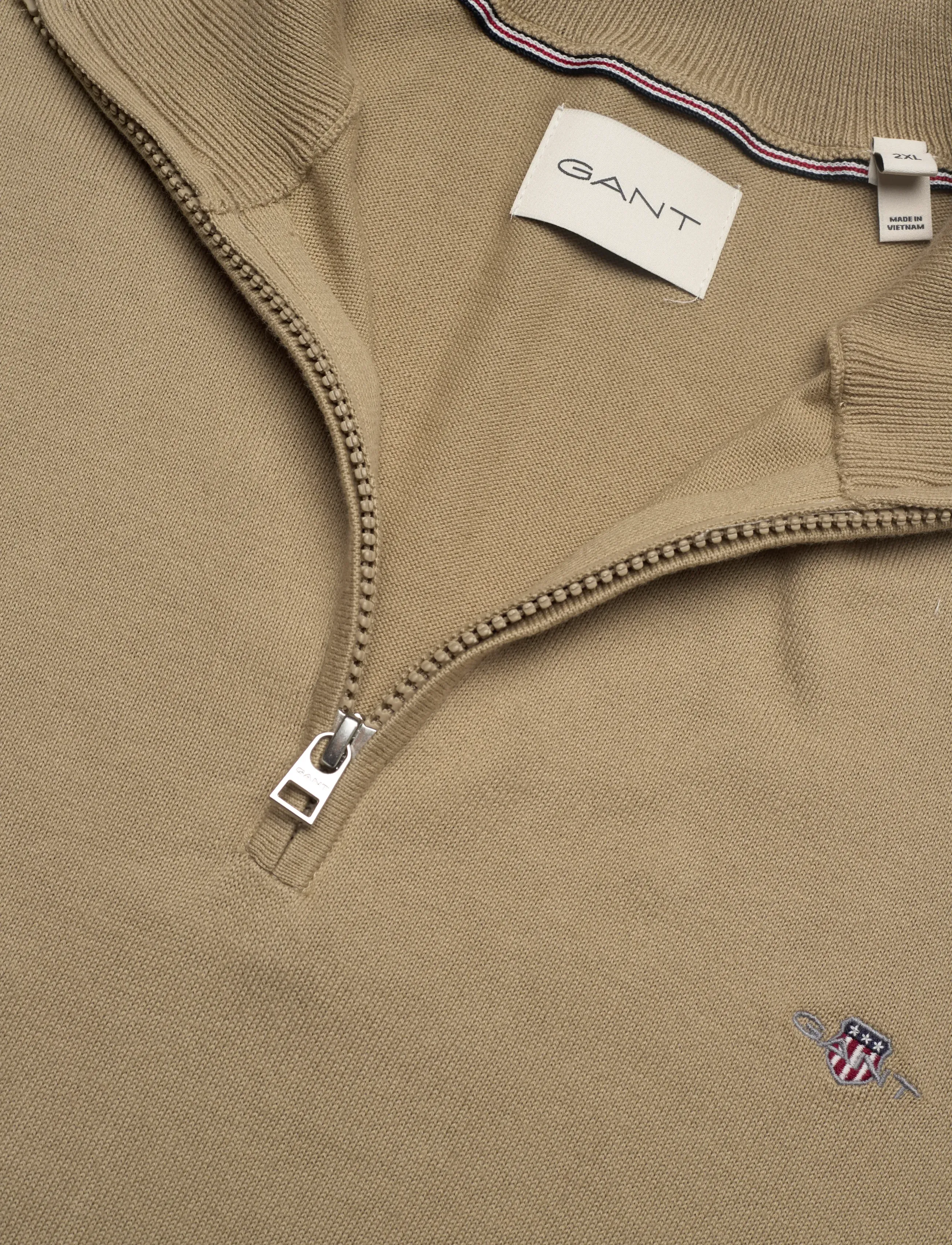 Gant - COTTON HALF ZIP - mænd - dried khaki - 2