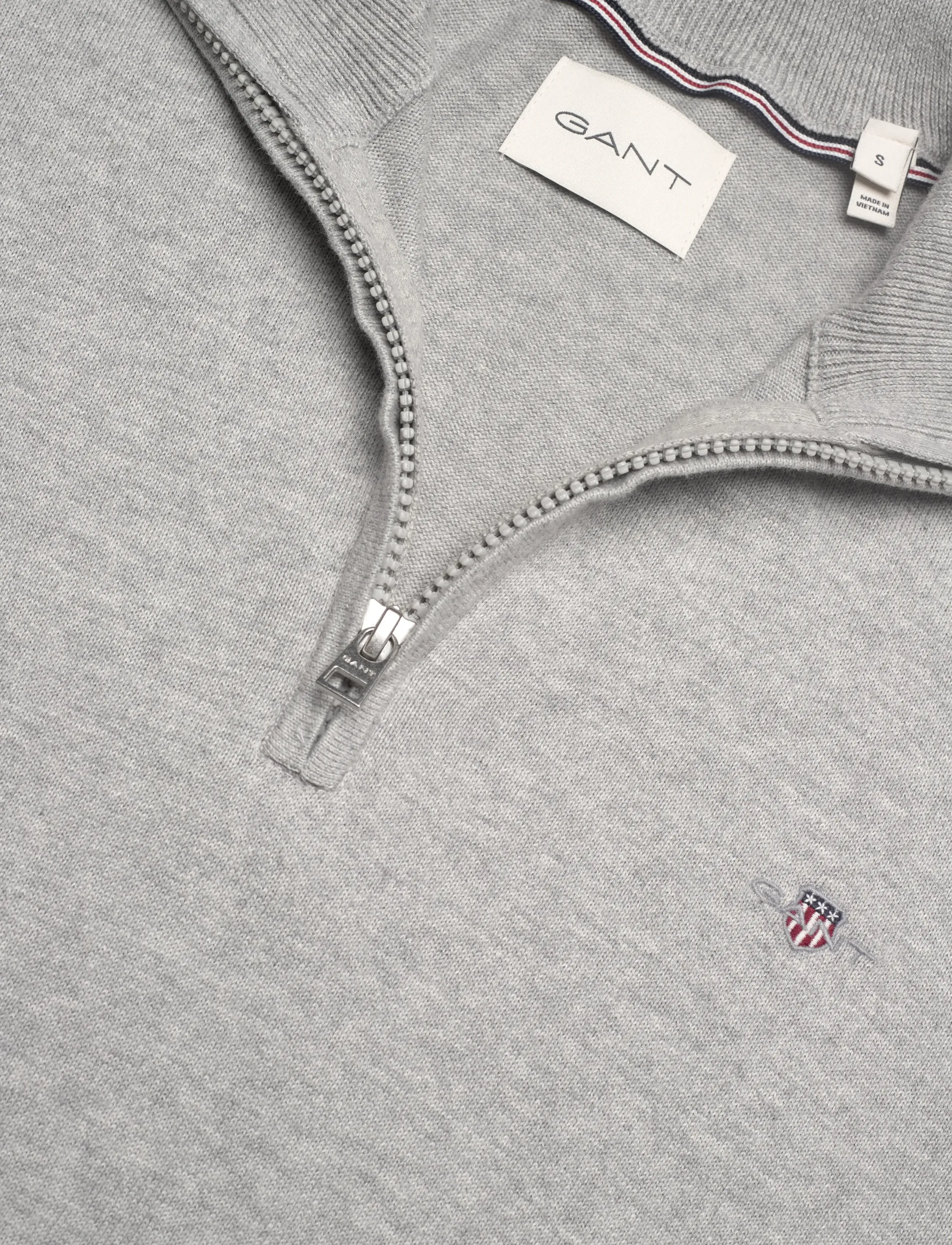 Gant - COTTON HALF ZIP - mehed - light grey melange - 2