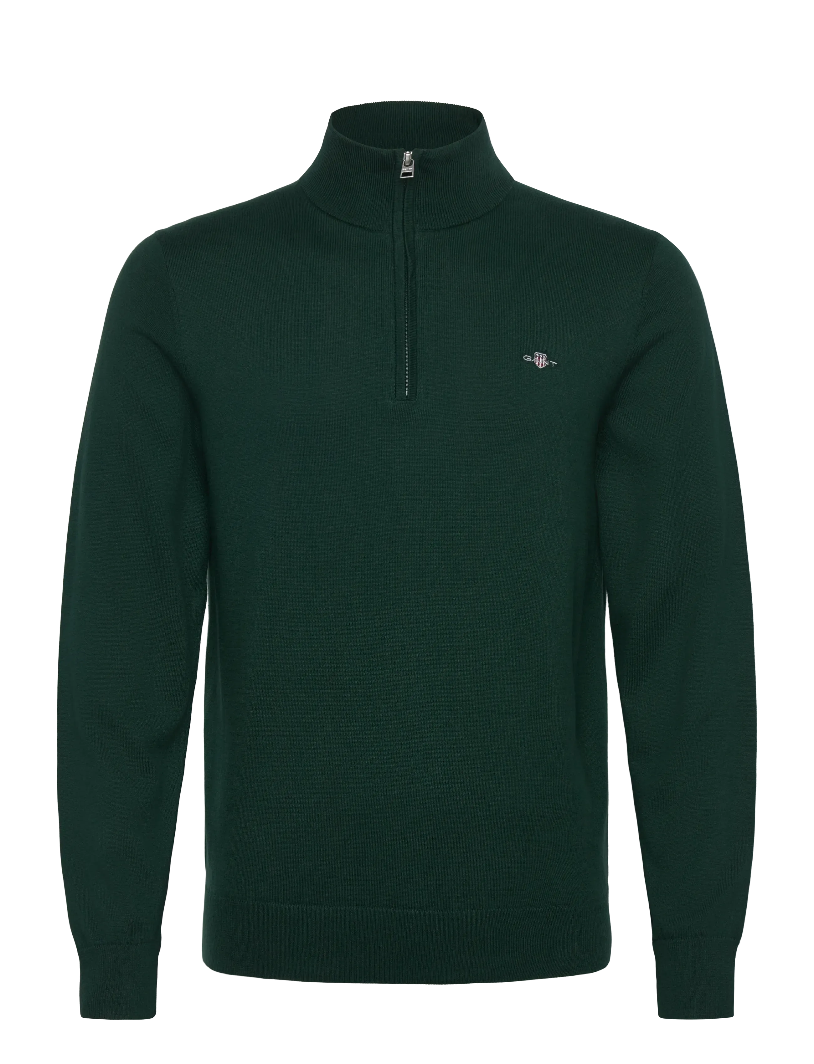 GANT COTTON HALF ZIP - Kleidung - TARTAN GREEN / green