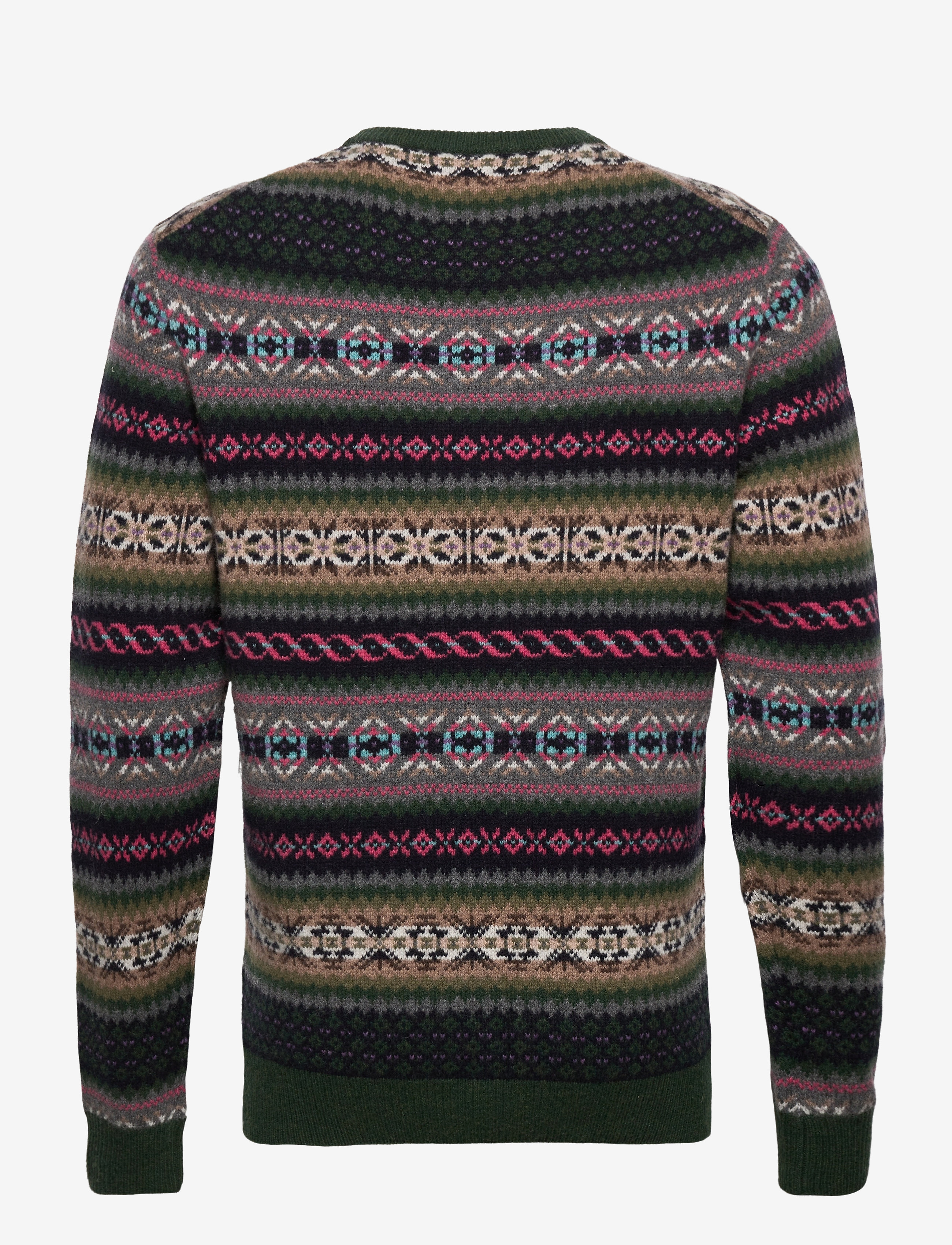 GANT - D2. FAIR ISLE CREW - tartan green - 1