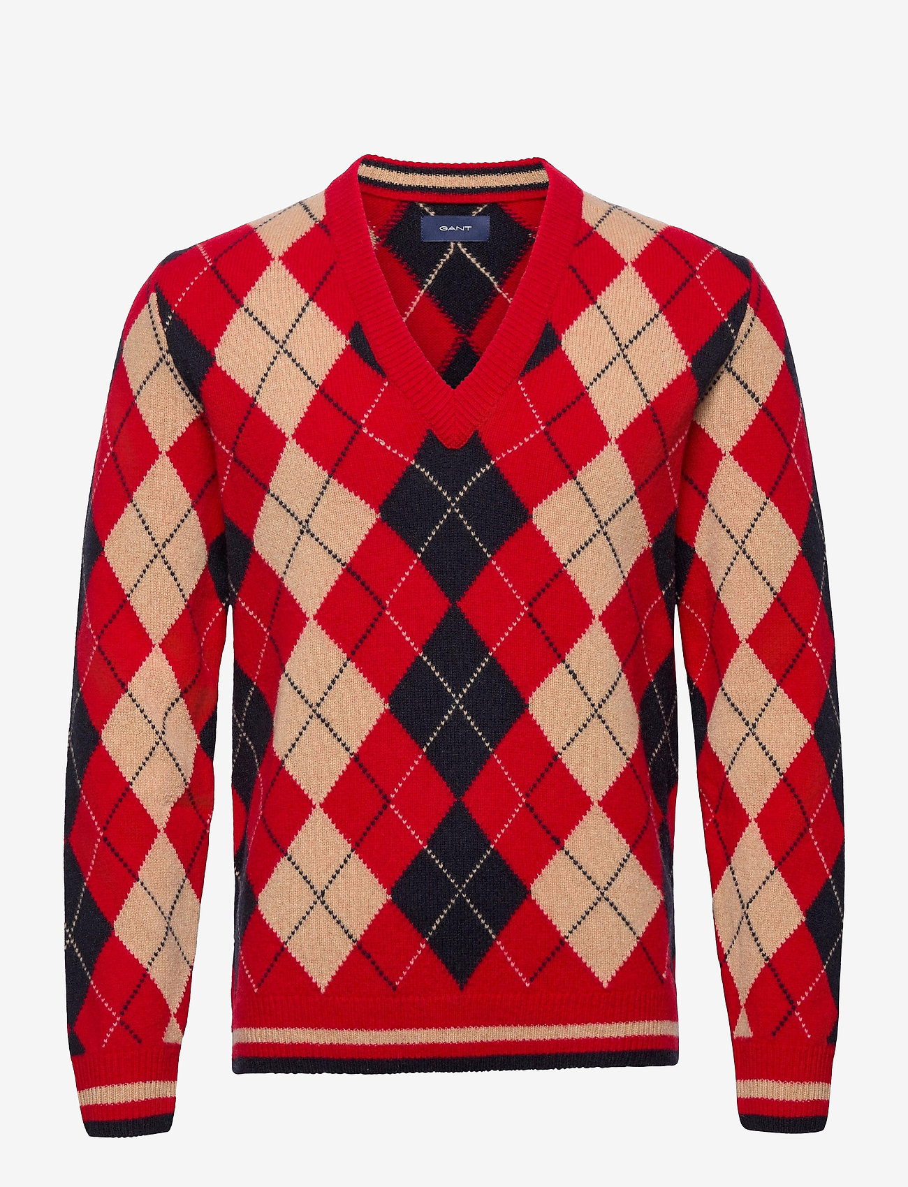 GANT - D1. ARGYLE V-NECK - red - 0