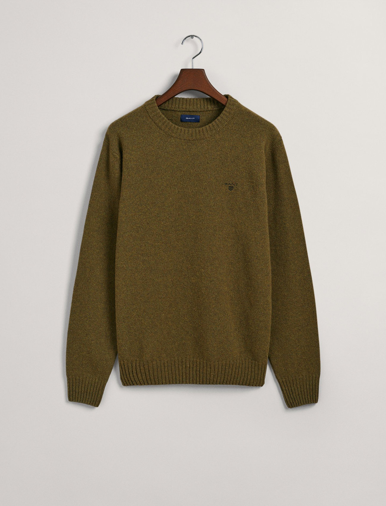 GANT - D2. BRUSHED WOOL C-NECK - army green - 3