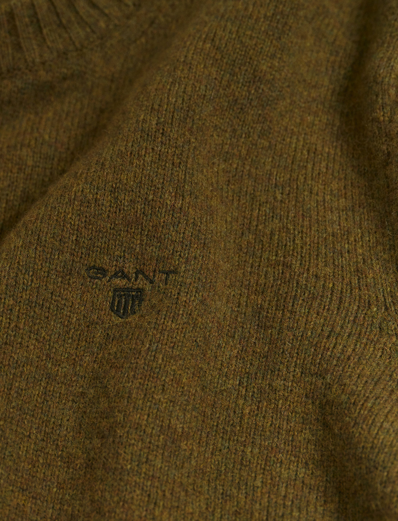 GANT - D2. BRUSHED WOOL C-NECK - army green - 4