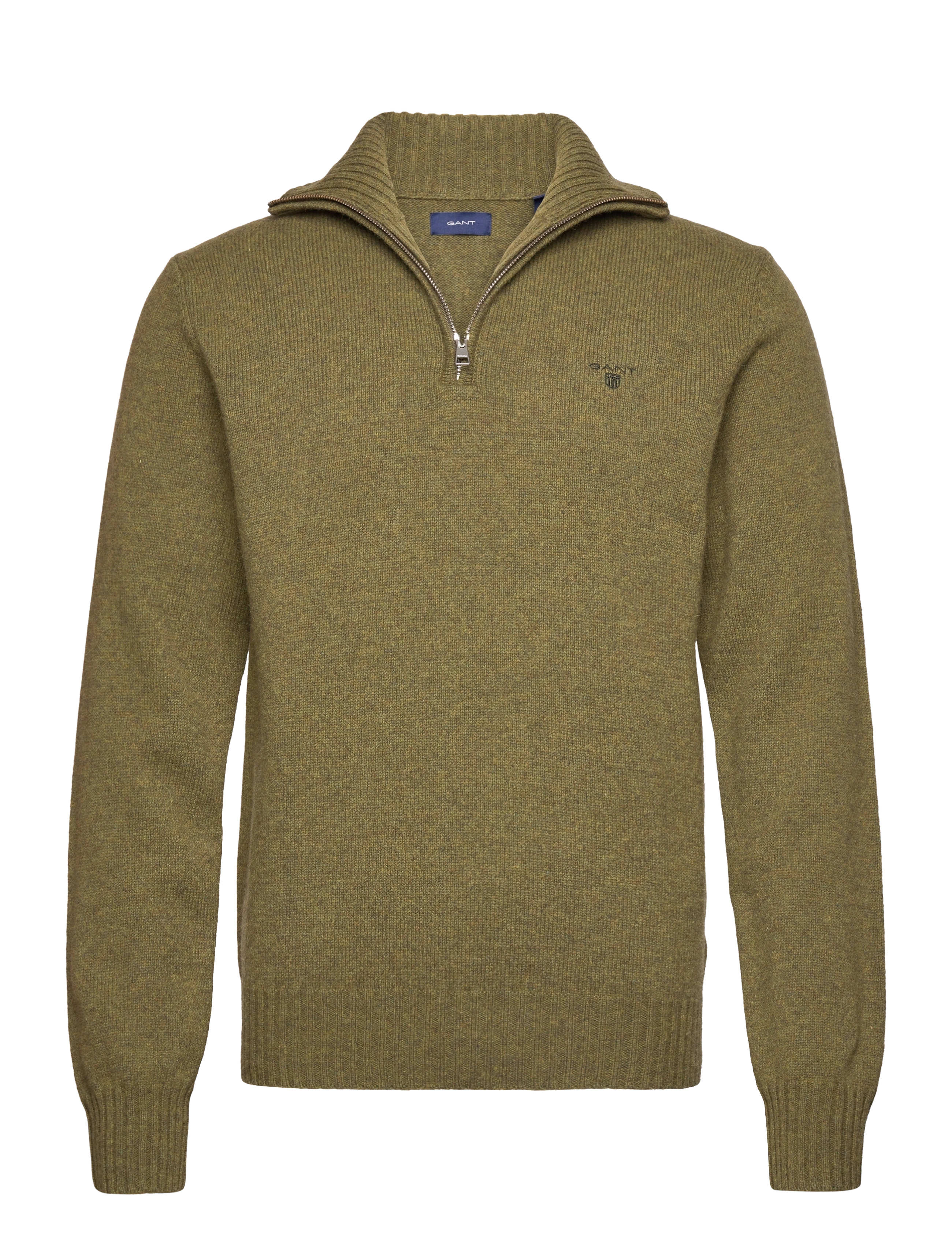 GANT - D2. BRUSHED WOOL HALFZIP - army green - 1